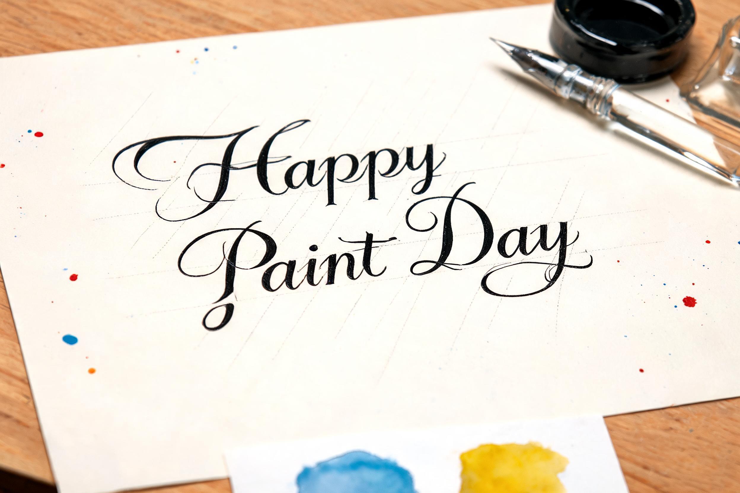 "Happy Paint Day" — Cursive Calligraphy | AI Text Effect Generator
