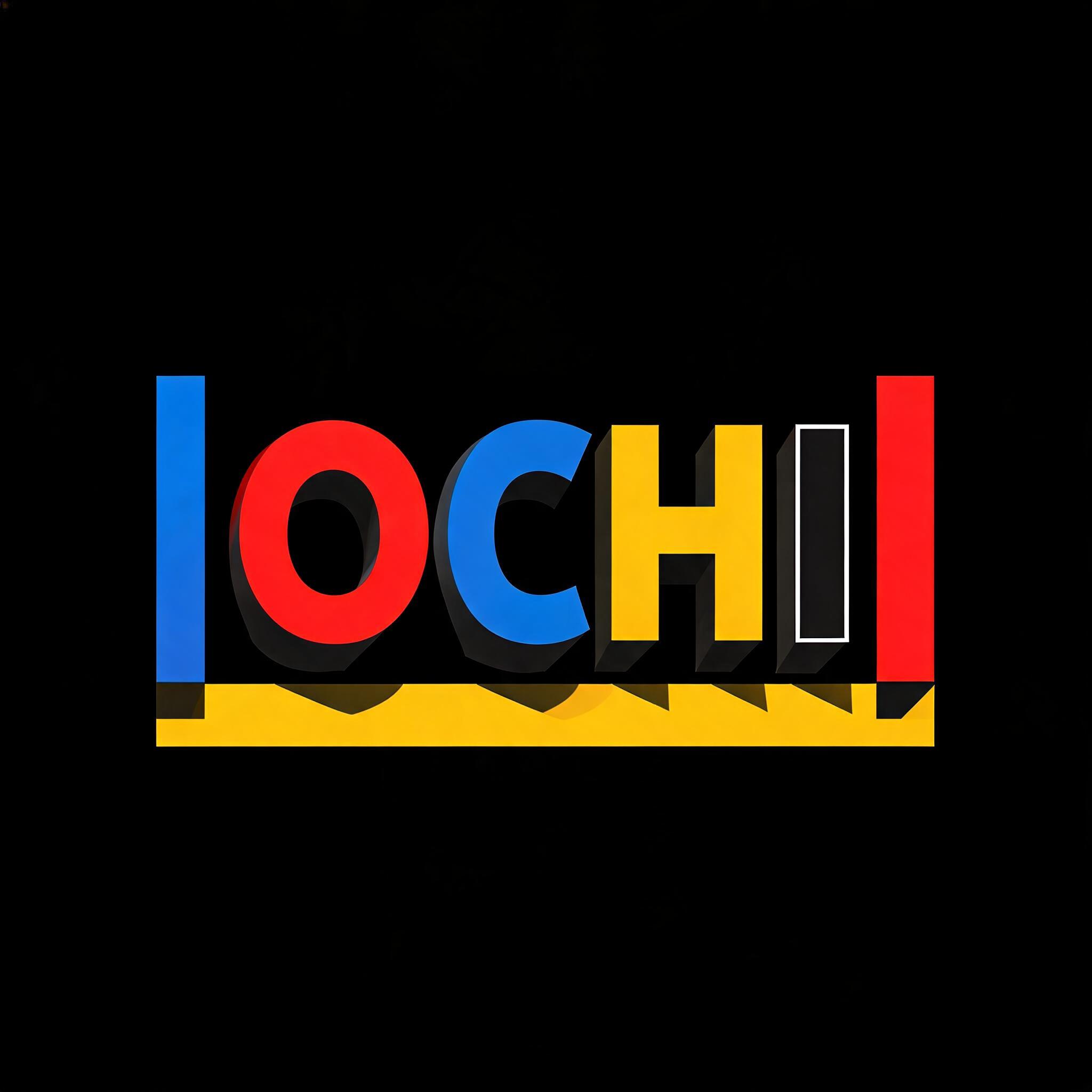 "OCHI" — Geometric text effect