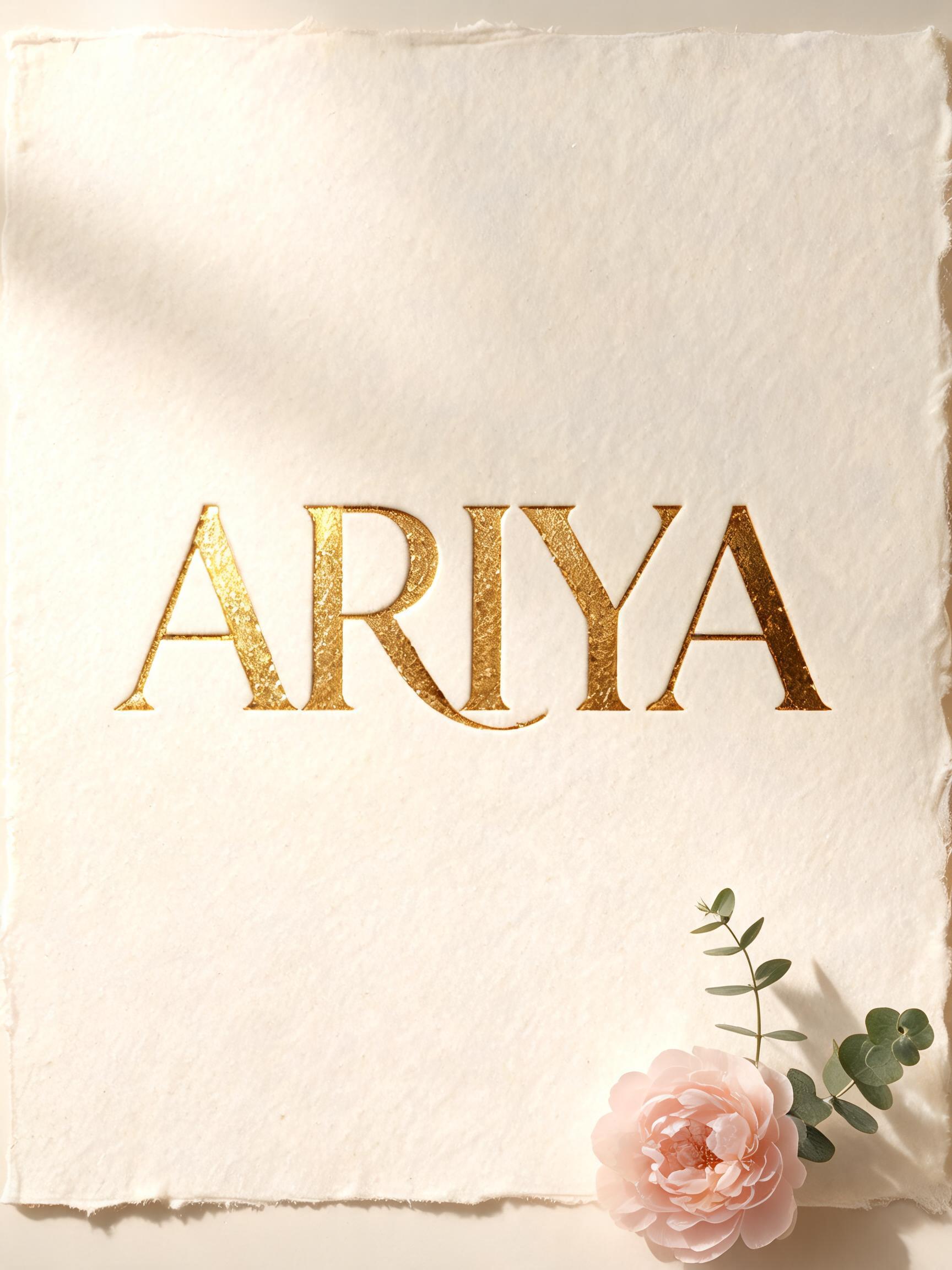 "ARIYA" — Wedding | AI Text Effect Generator