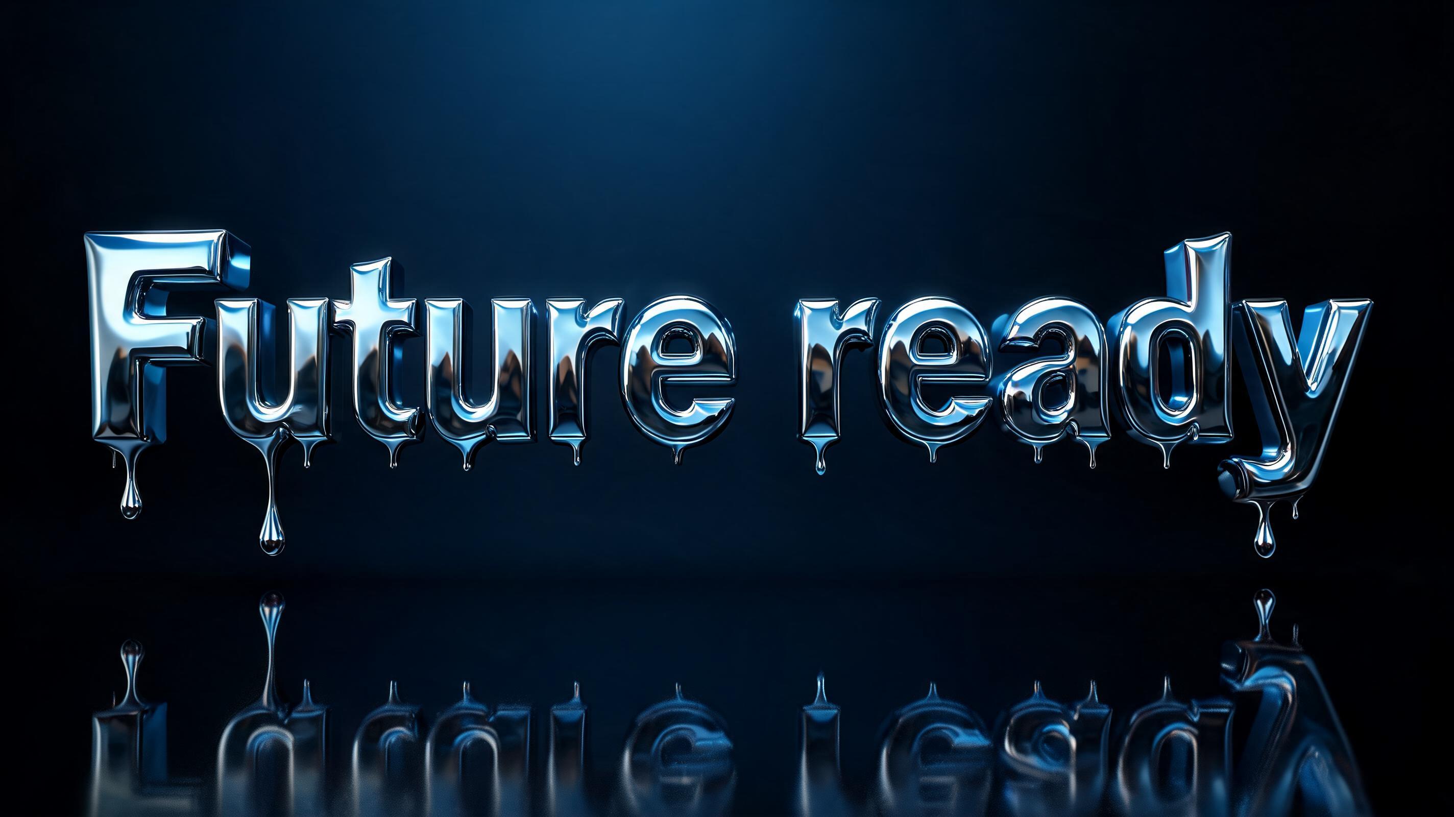 "Future ready" — Cyberpunk Chrome | AI Text Effect Generator