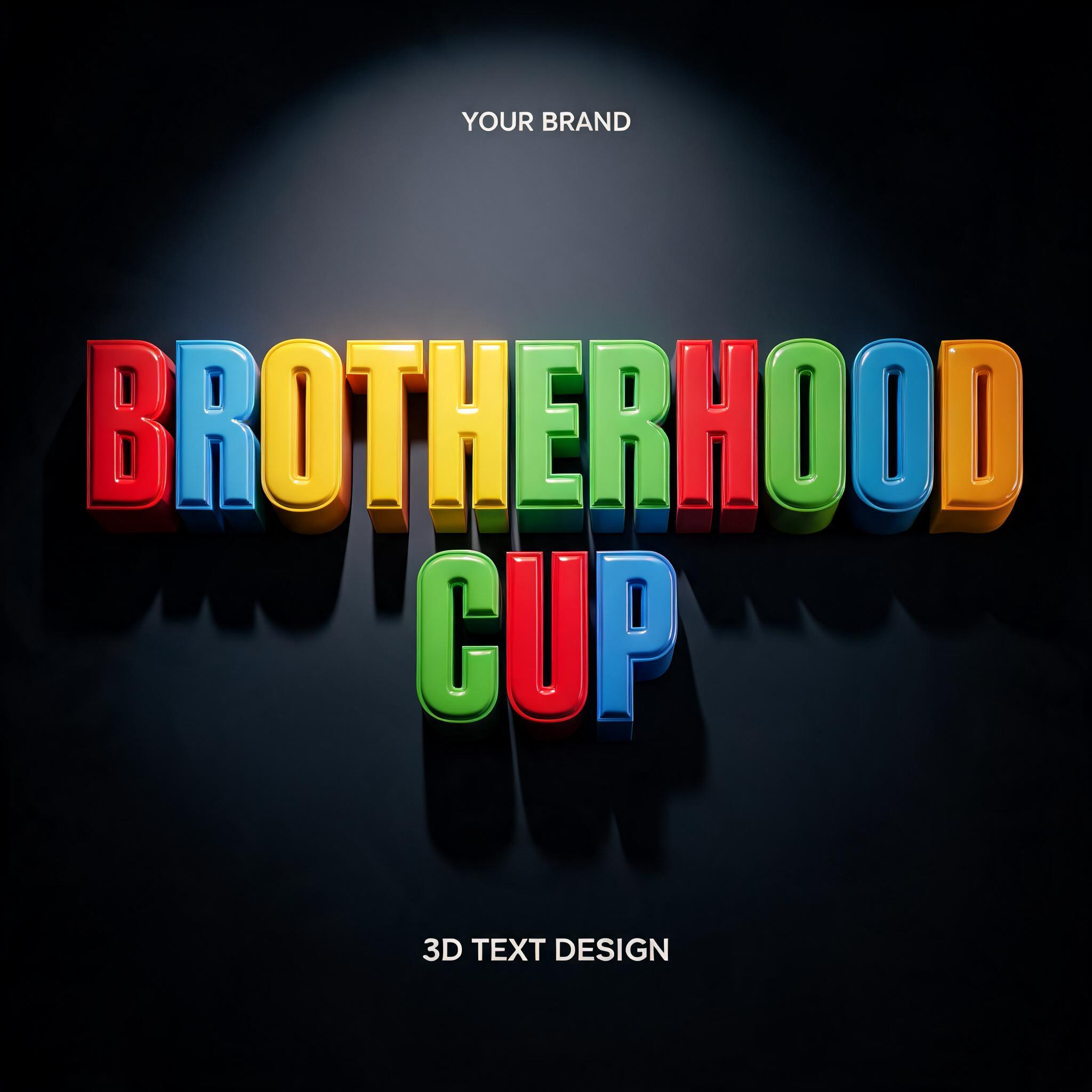 "BROTHERHOOD CUP" — 3d Bold | AI Text Effect Generator
