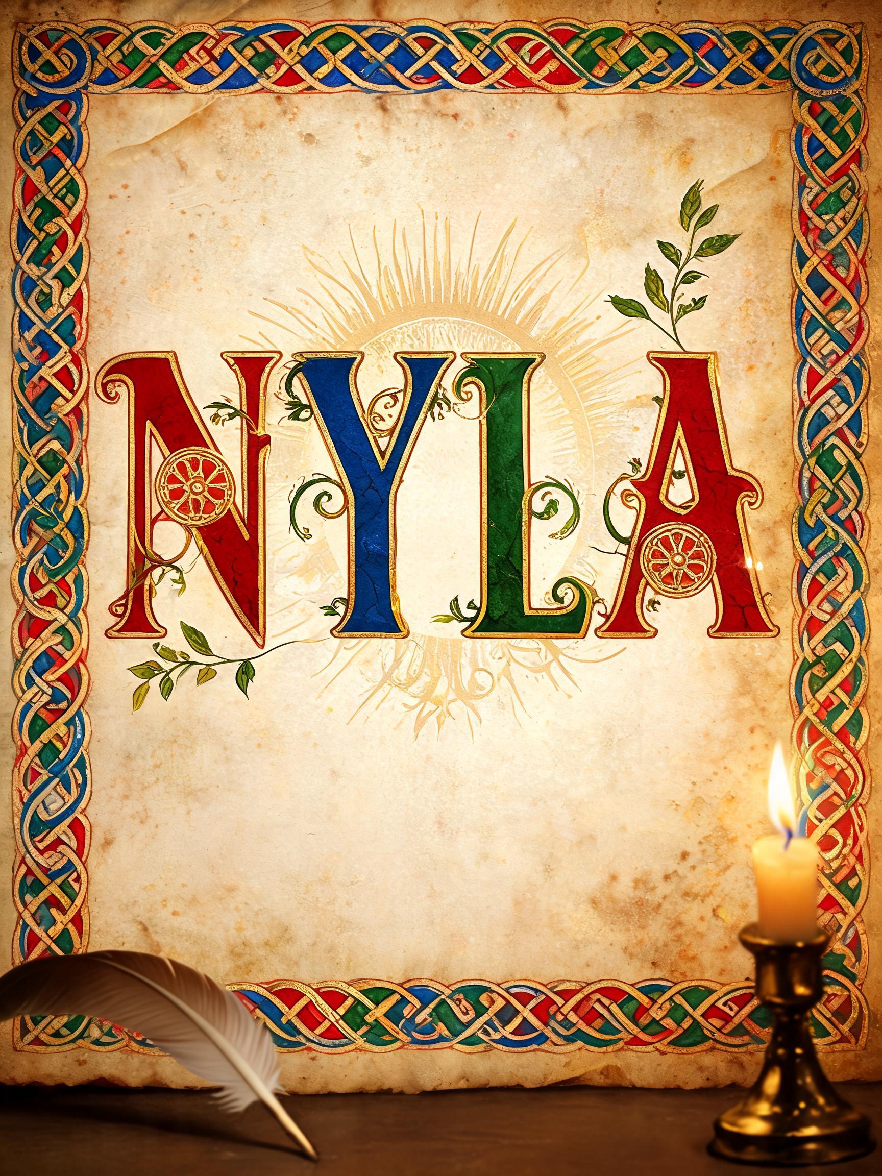 "NYLA" — Medieval | AI Text Effect Generator