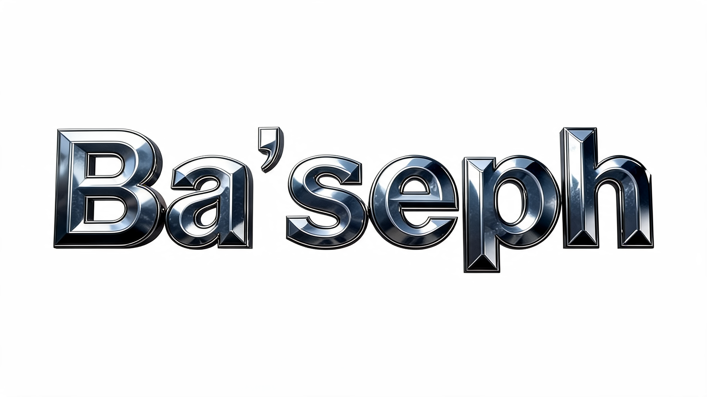 "Ba'seph" — Chrome Metal 3d | AI Text Effect Generator
