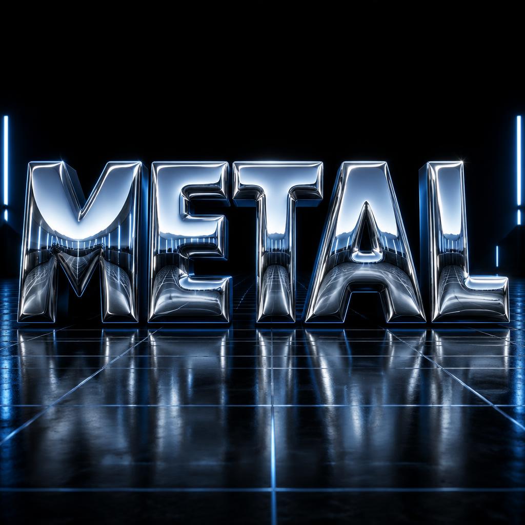 "METAL" — Chrome Metal 3d | AI Text Effect Generator
