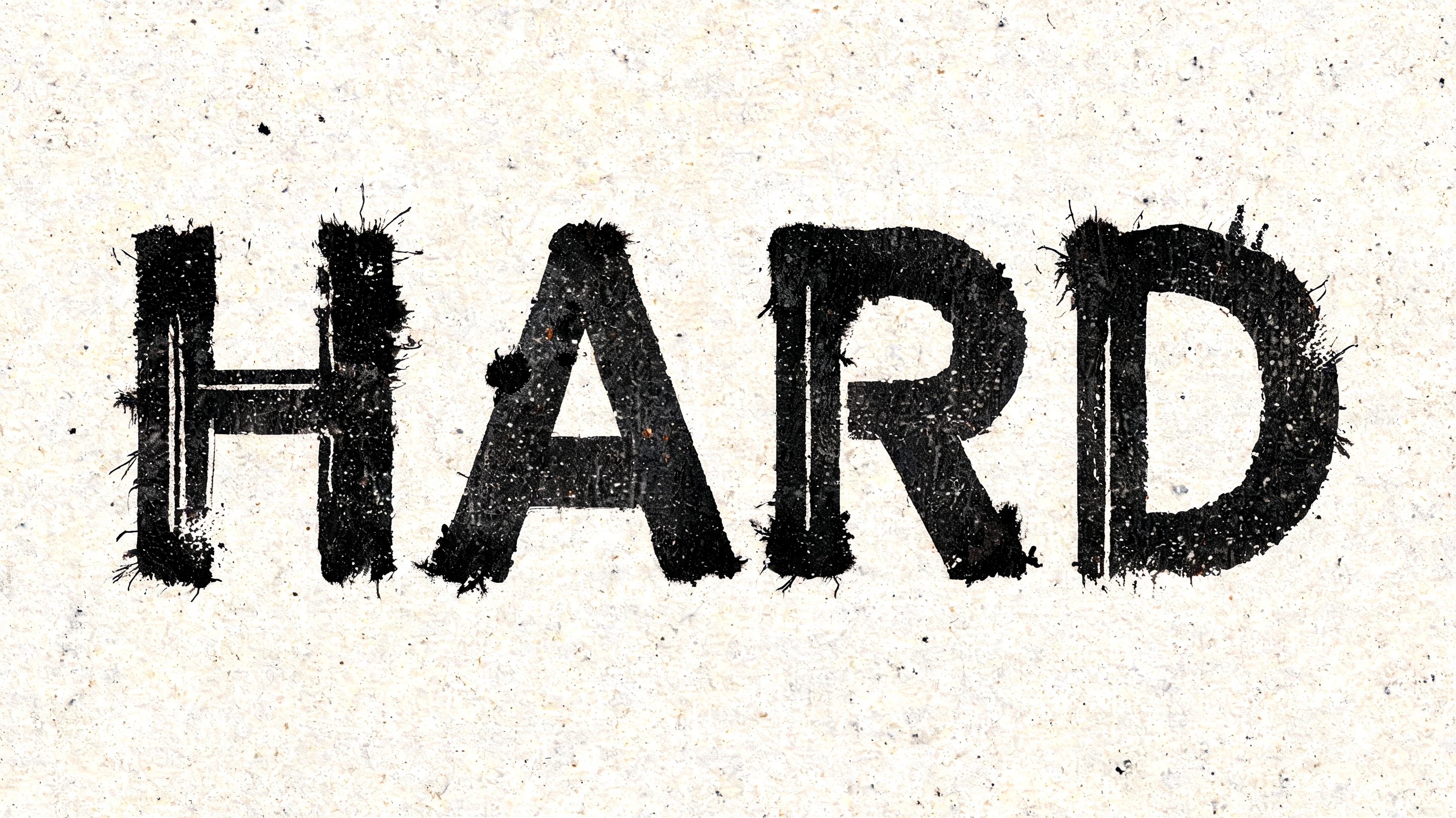 "HARD" — Typewriter text effect