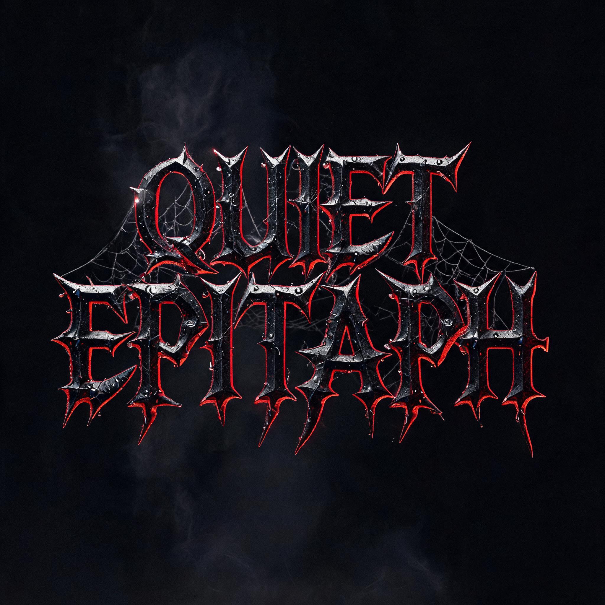 "quiet epitaph" — Gothic Dark text effect