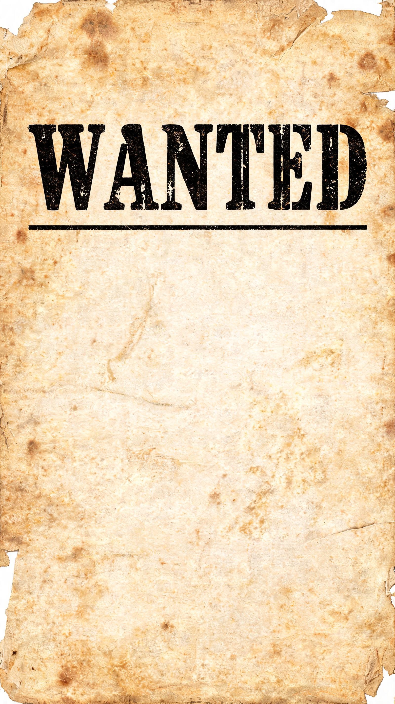 "WANTED" — Western text effect