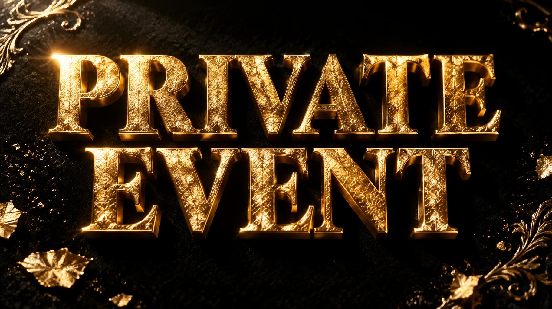 "PRIVATE EVENT" — Luxury Gold | AI Text Effect Generator