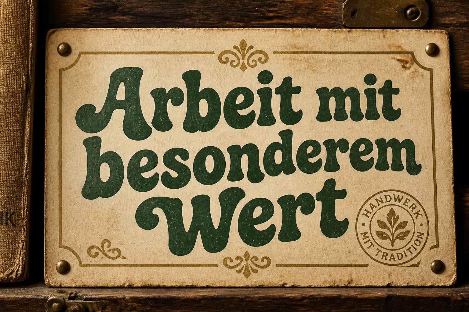 "Arbeit mit besonderem Wert" — Vintage | AI Text Effect Generator