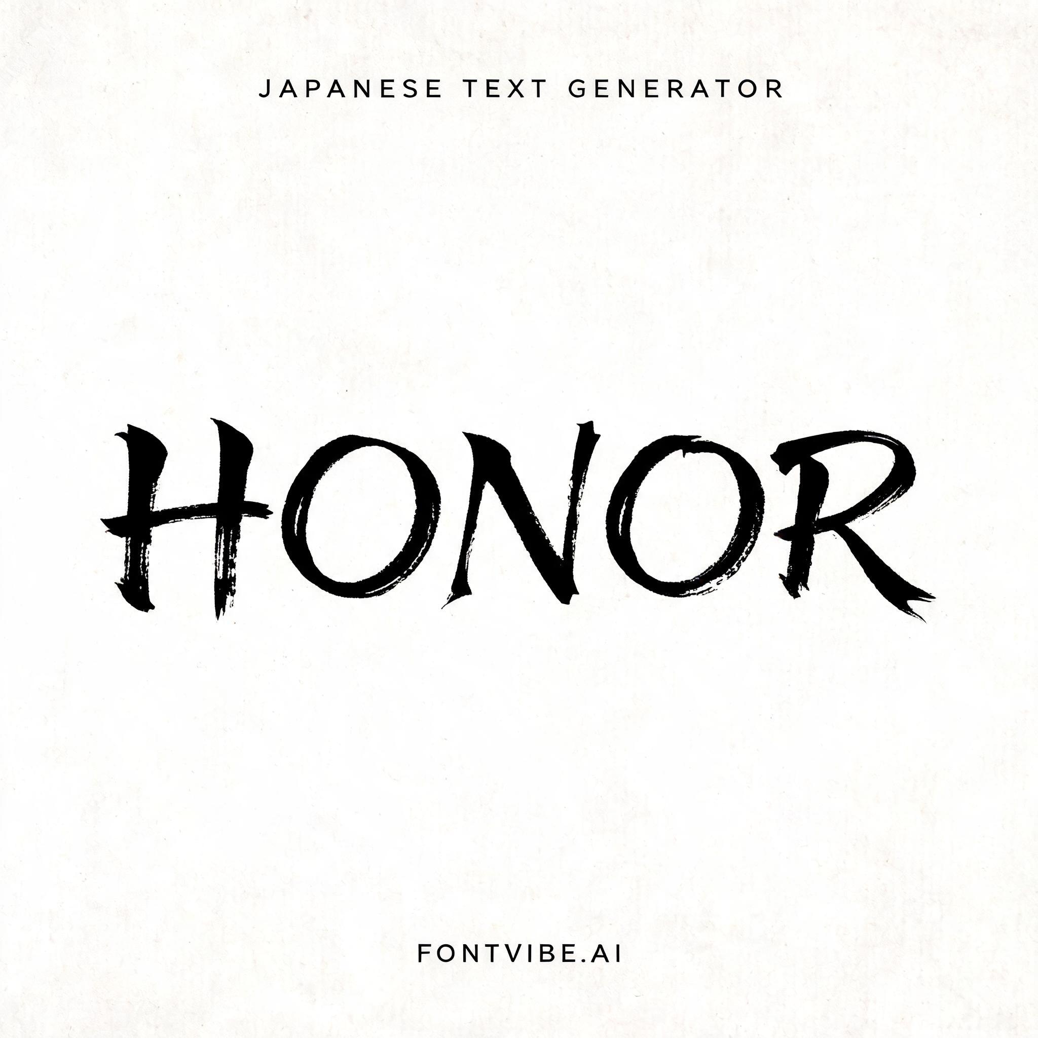 "HONOR" — Brush Japanese Ink | AI Text Effect Generator
