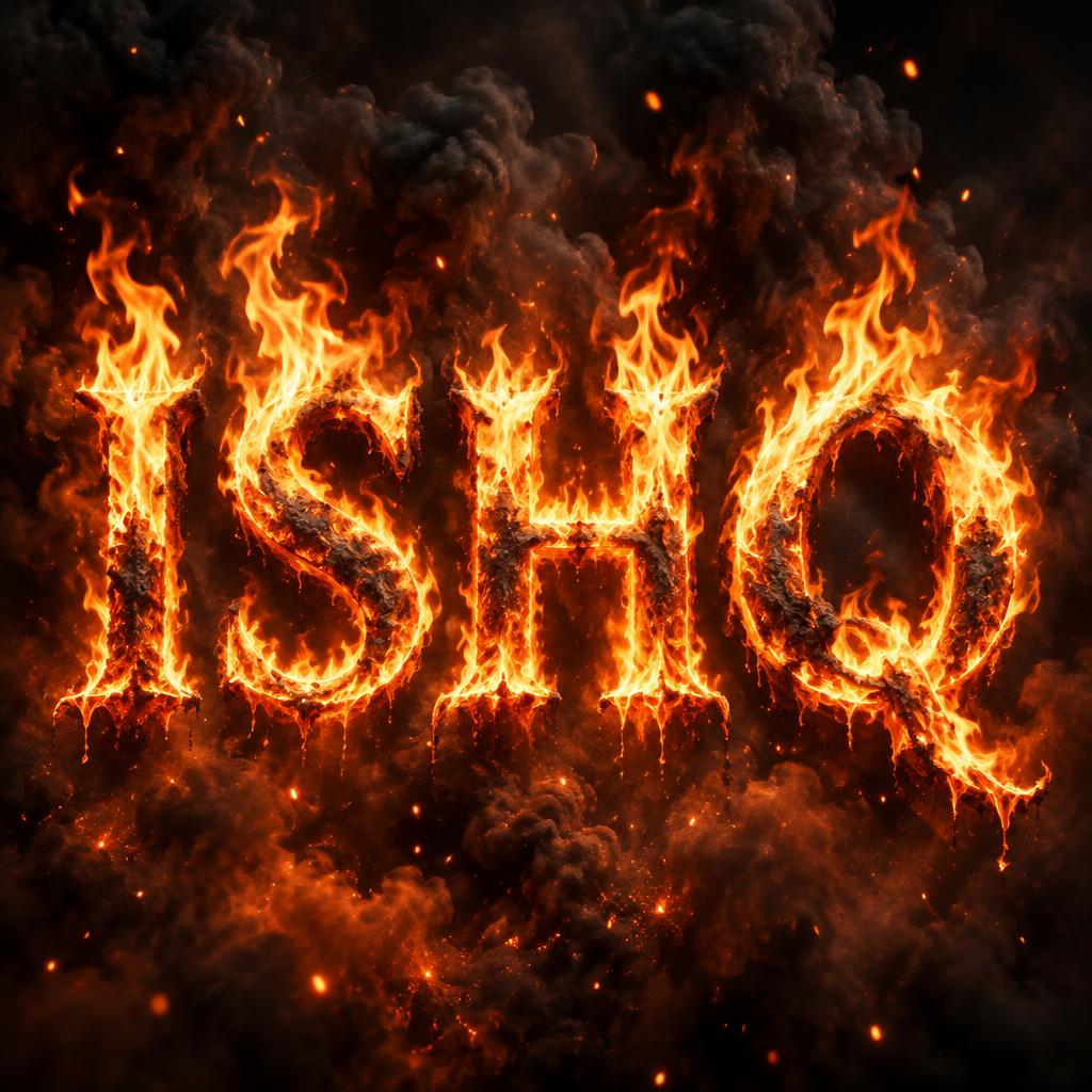 "𝗜𝗦𝗛𝗤" — Fire Smoke | AI Text Effect Generator