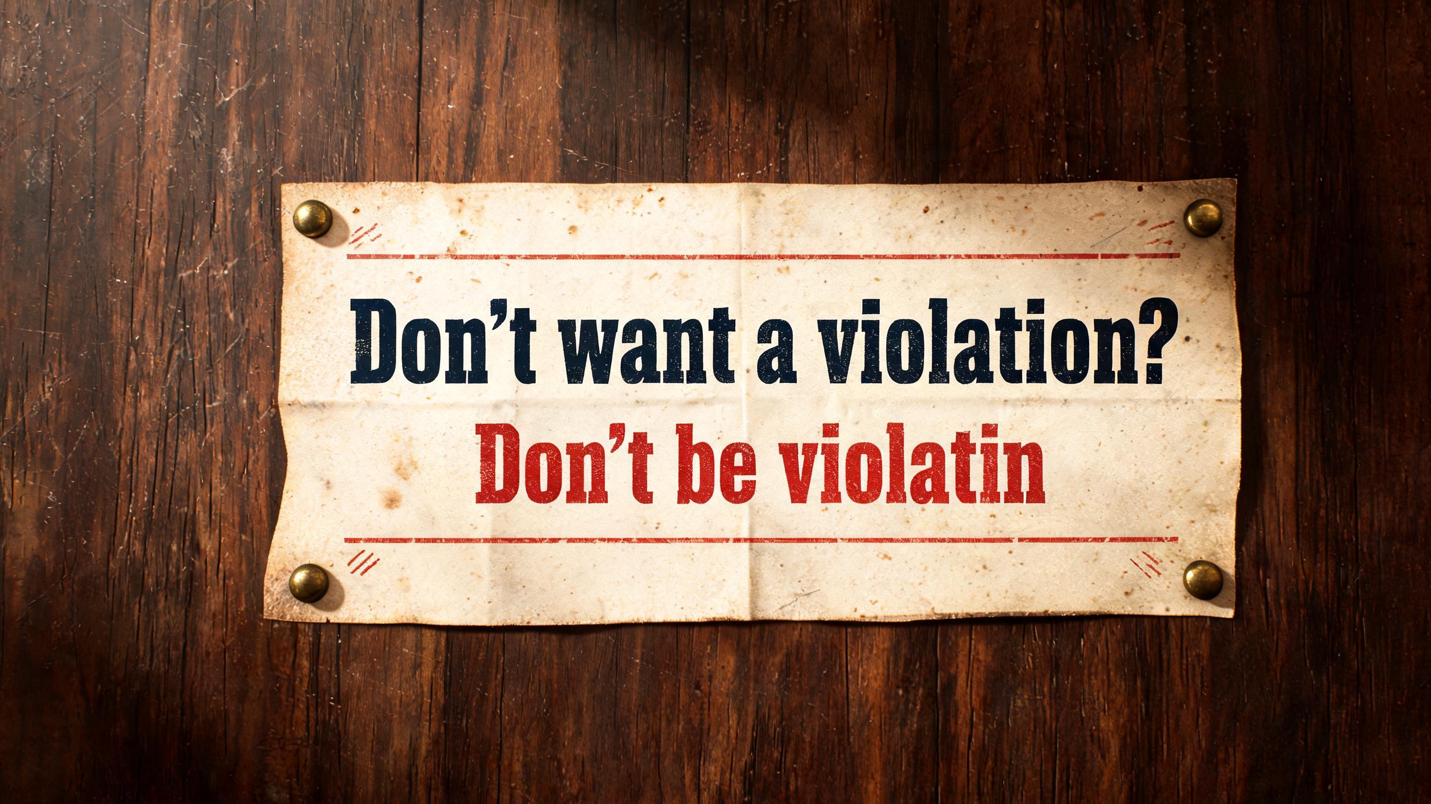 "Don't want a violation?  Don't be violatin" — Vintage | AI Text Effect Generator