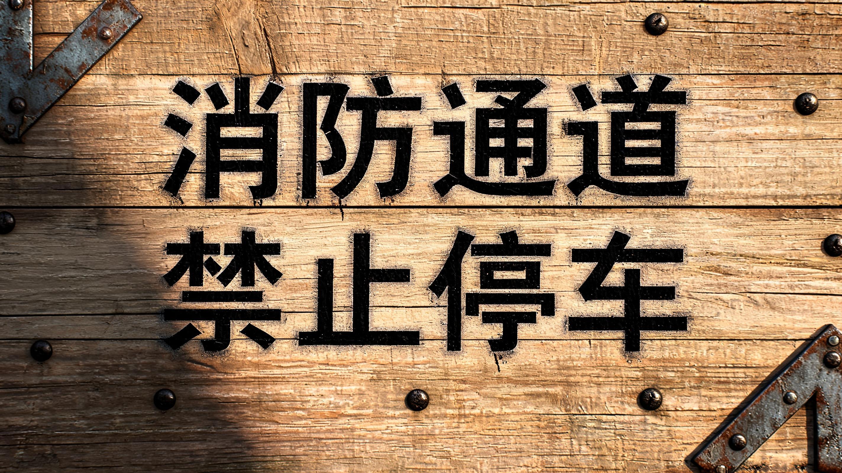 "消防通道  
禁止停车" — Stencil | AI Text Effect Generator