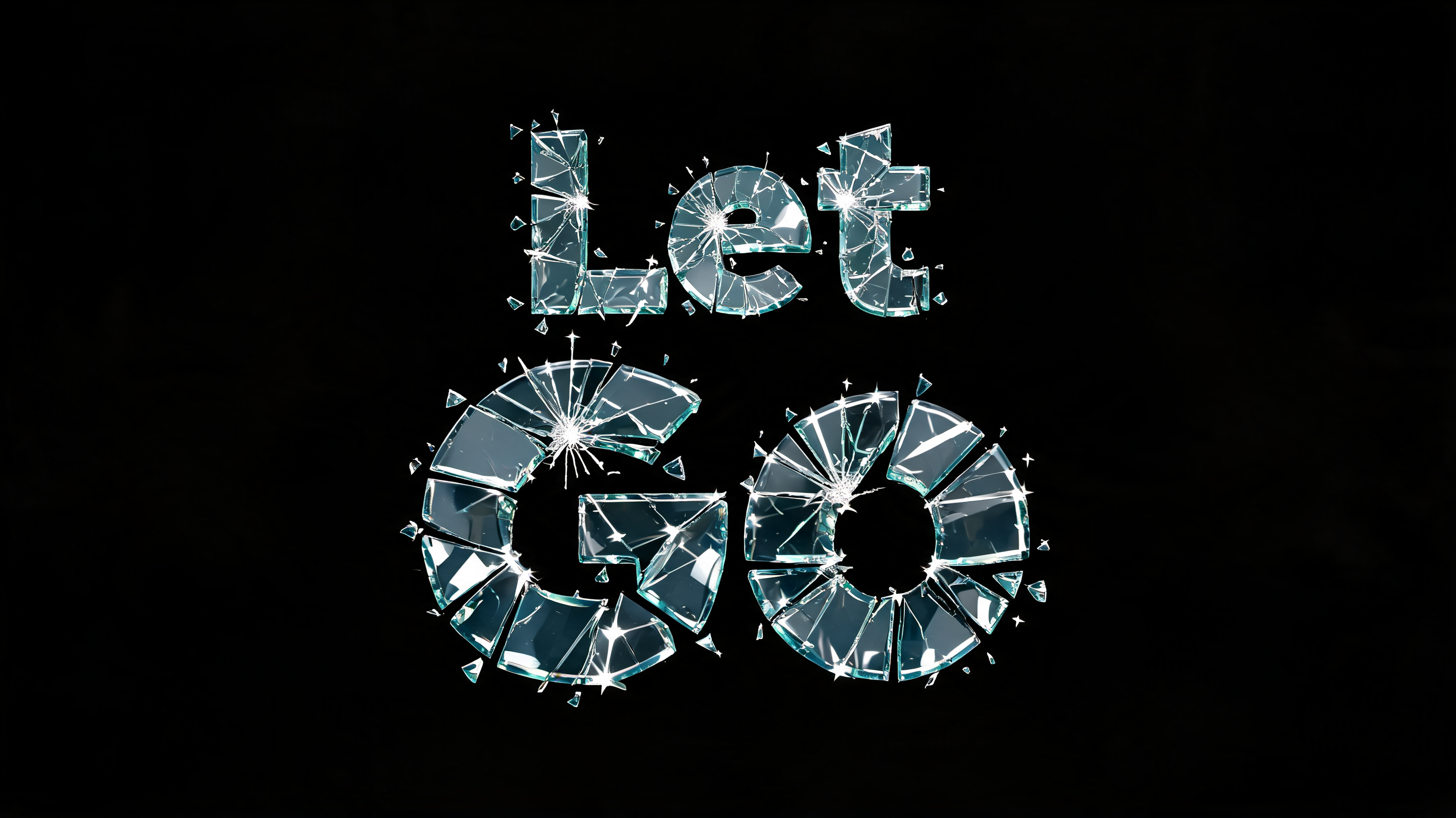 "Let Go" — Glass Broken text effect
