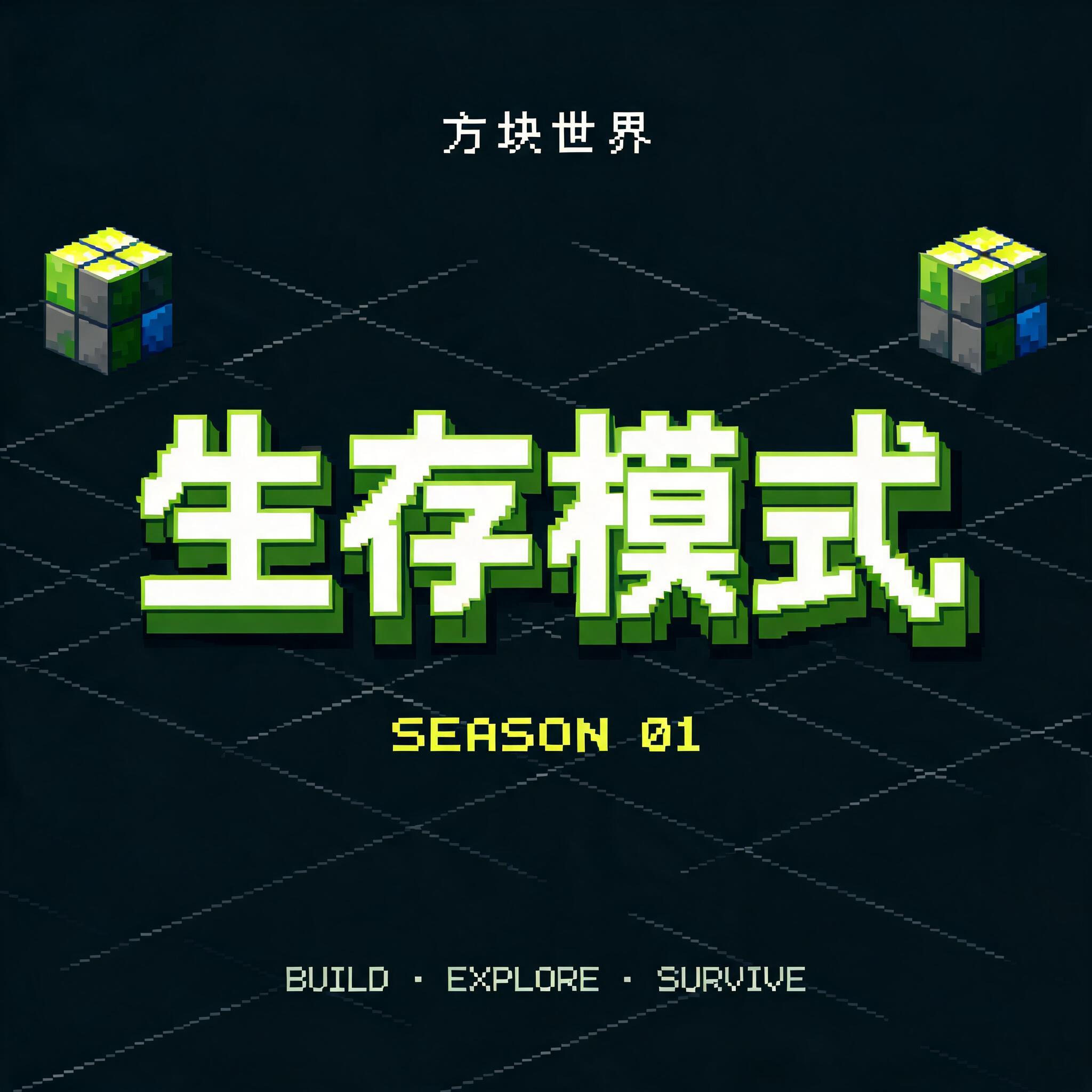 "做一张体素方块字，写「生存模式」，当封面" — Pixel Art | AI Text Effect Generator