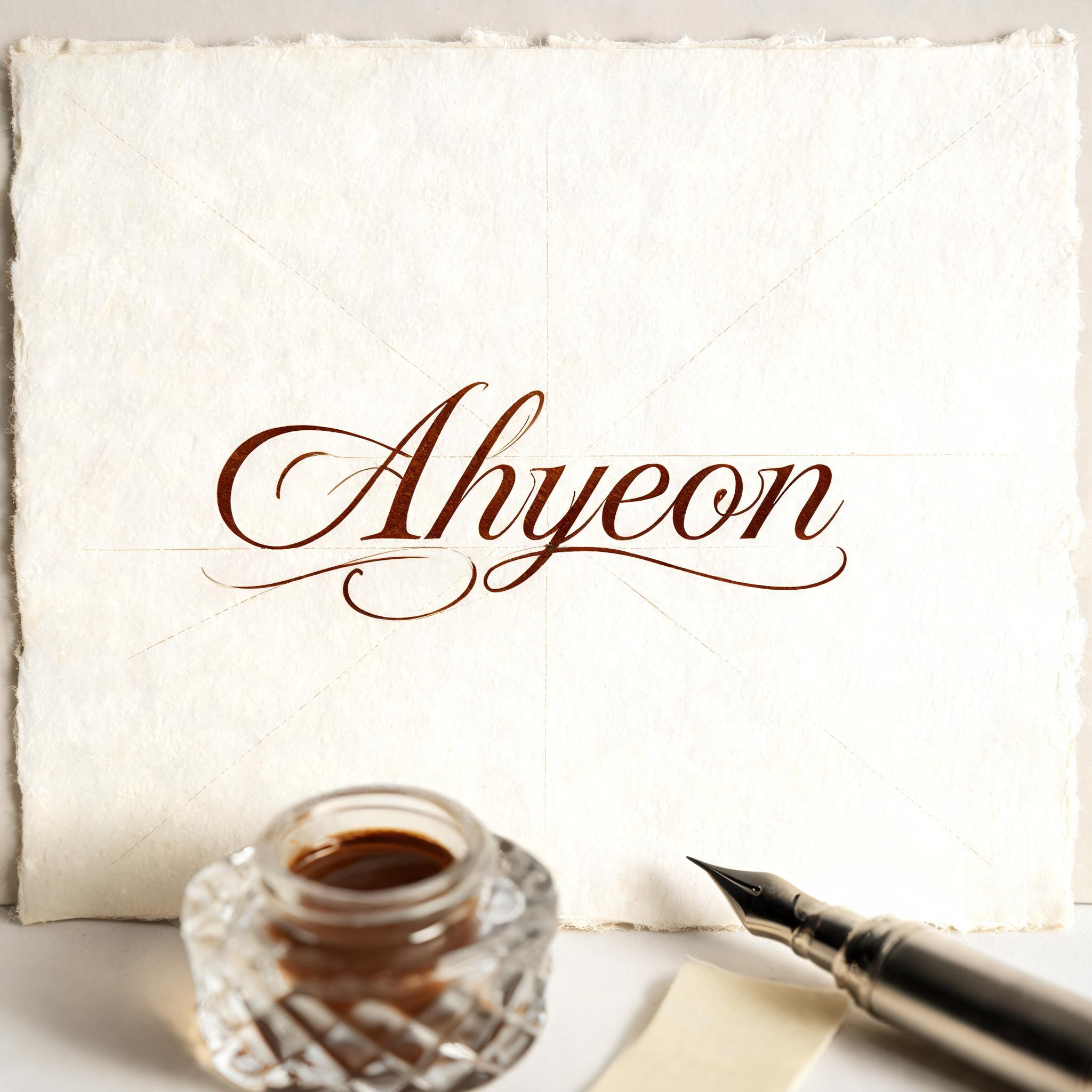 "Ahyeon" — Cursive Calligraphy | AI Text Effect Generator