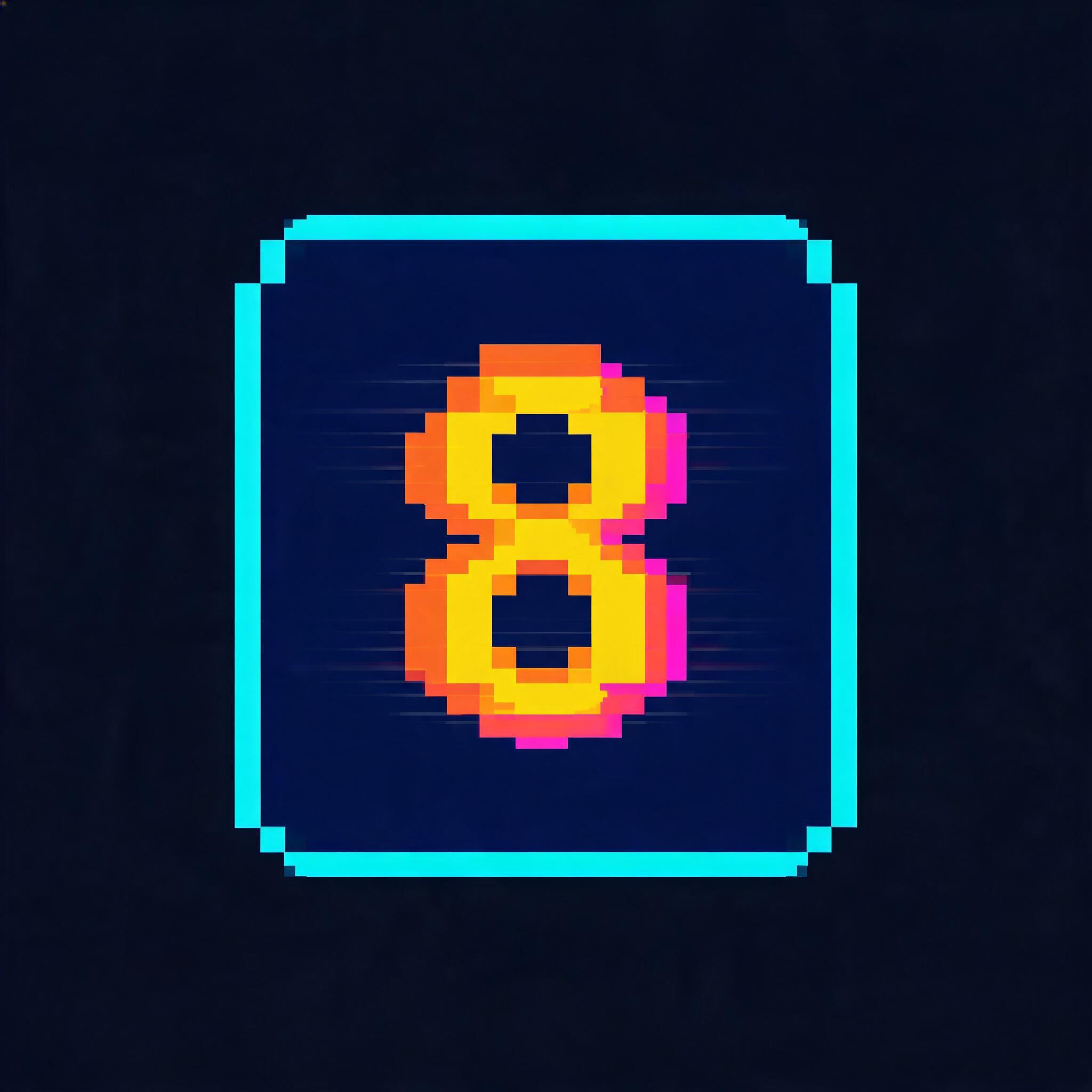 "Give me a Discord role icon for the gaming server 8-Bit Club" — Pixel Art | AI Text Effect Generator