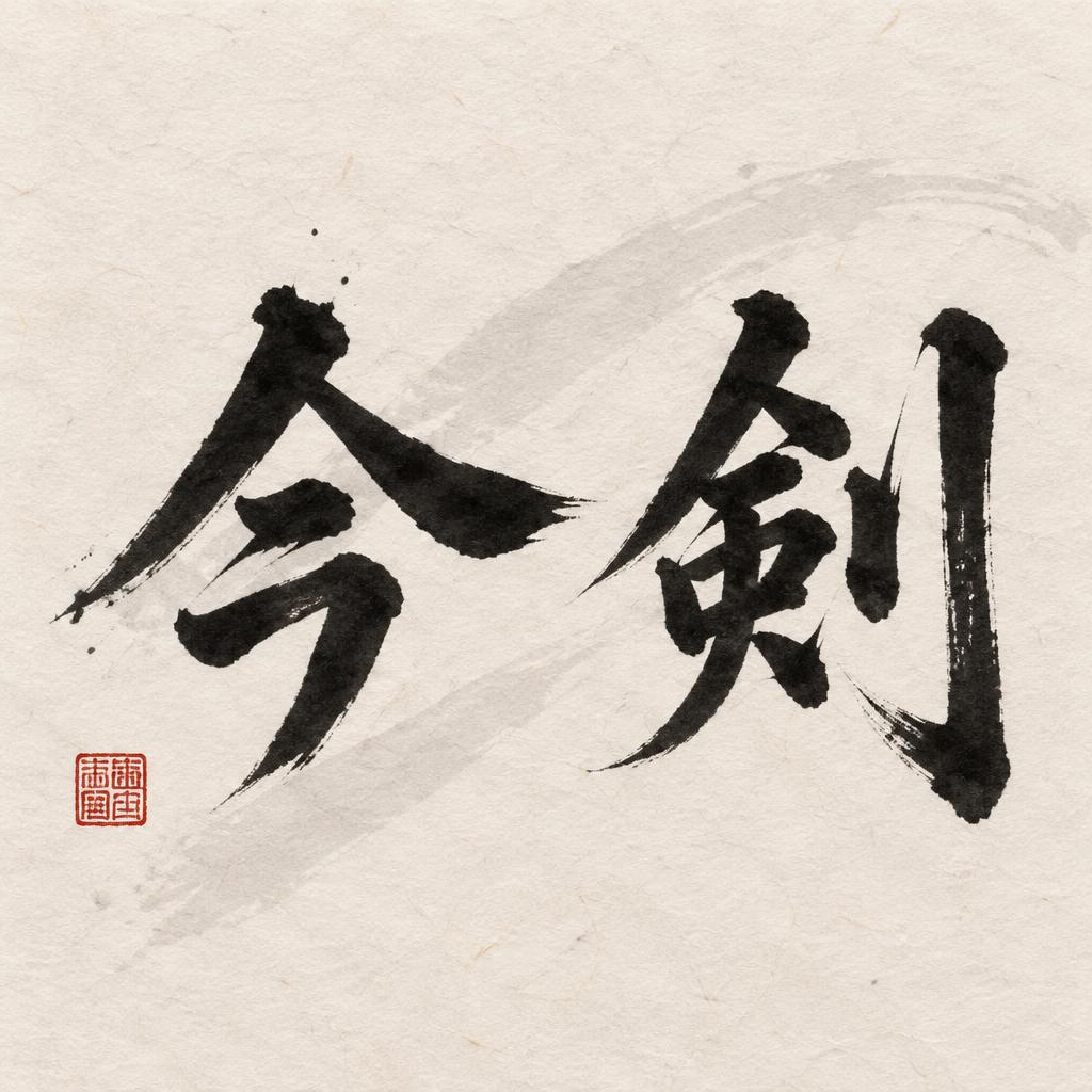 "今剣" — Brush Japanese Ink | AI Text Effect Generator