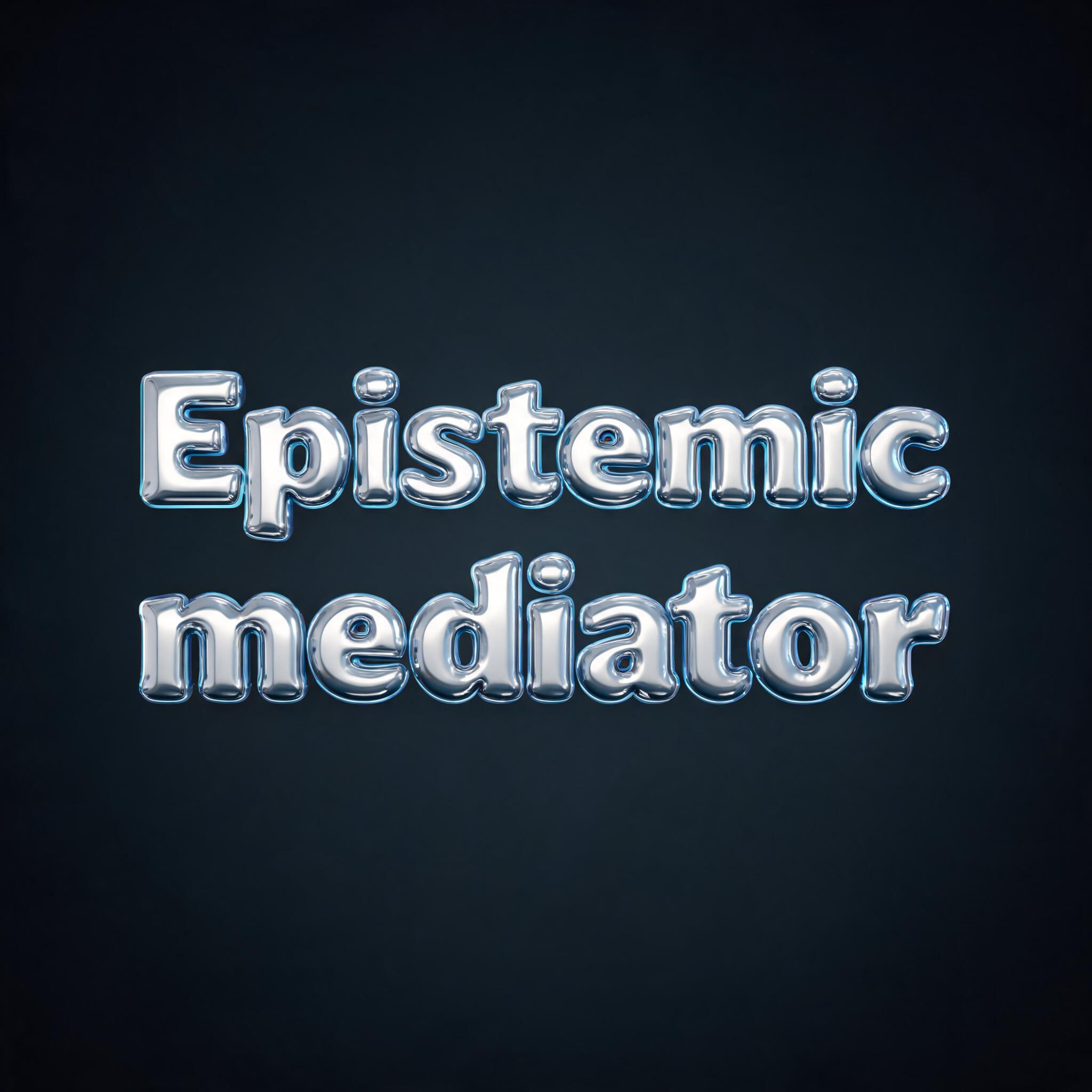 "Epistemic mediator" — Chrome Metal 3d | AI Text Effect Generator