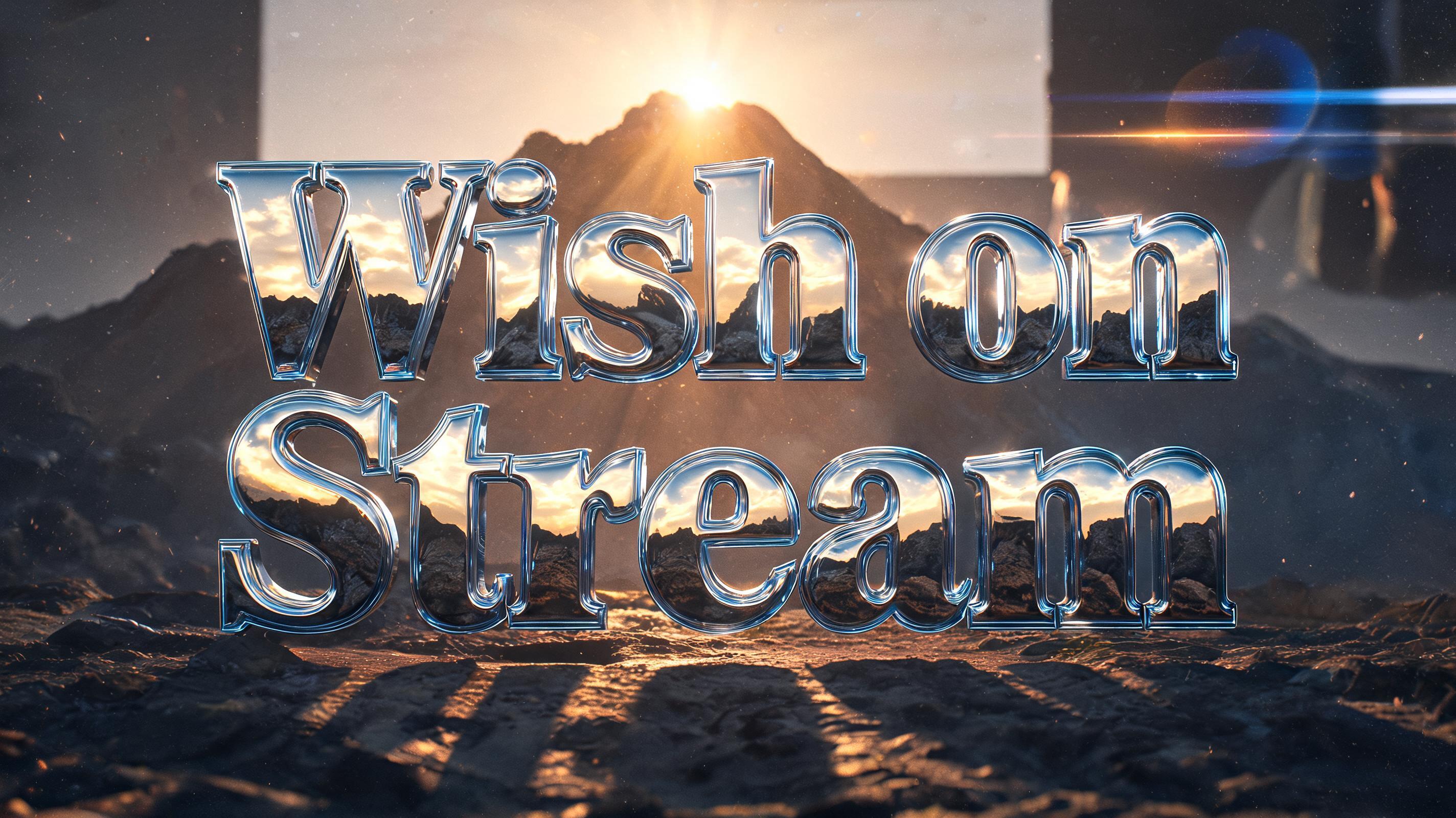 "Wish on Stream" — Chrome Metal 3d | AI Text Effect Generator