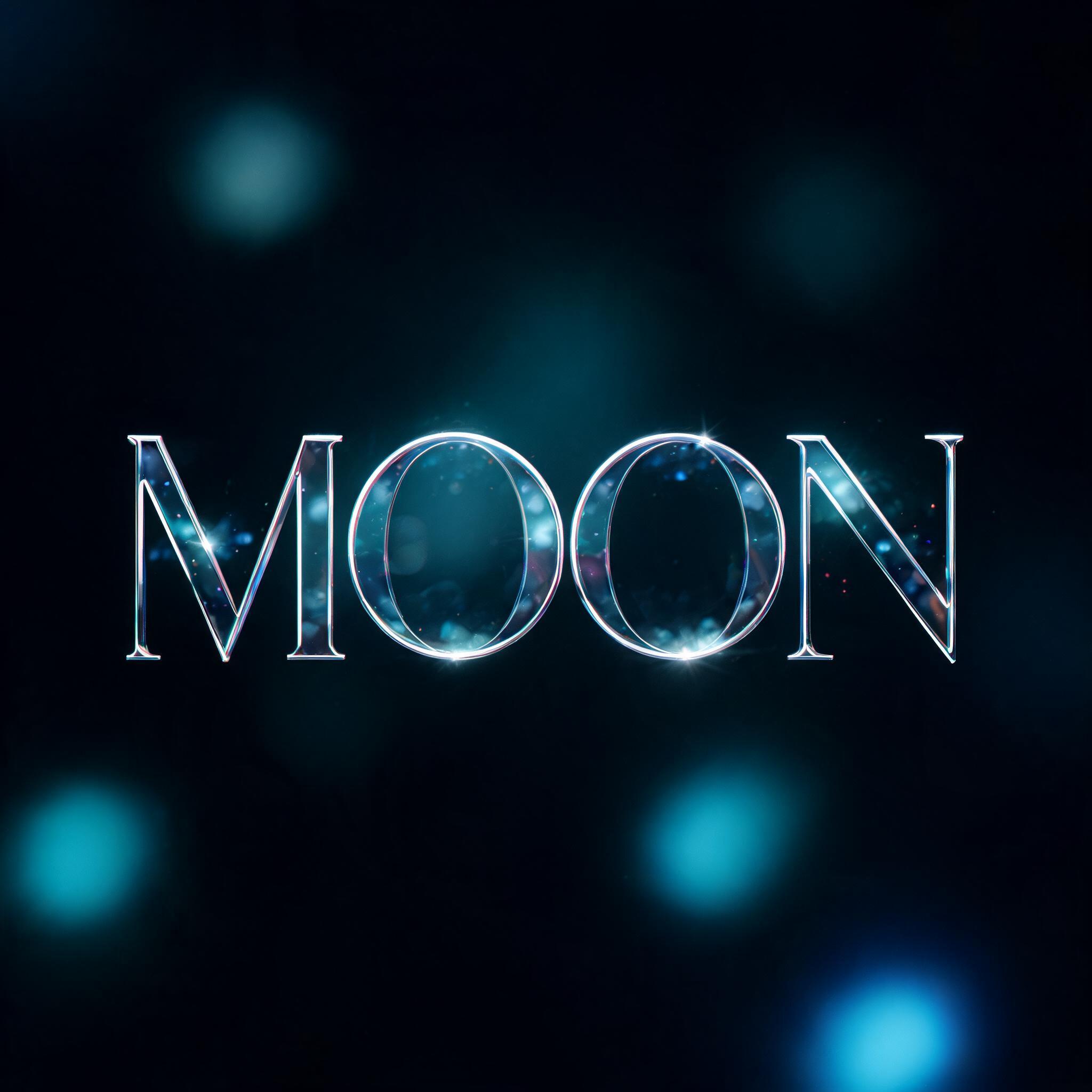 "MOON" — Glass Morphism | AI Text Effect Generator