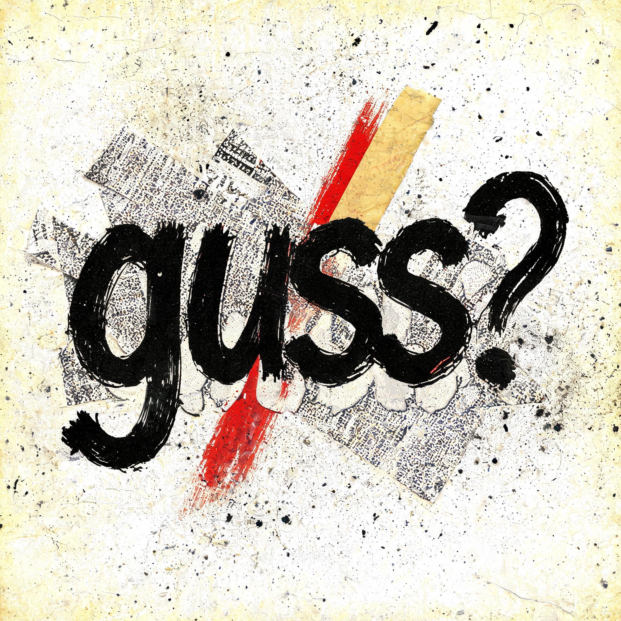 "guss?" — Grunge | AI Text Effect Generator