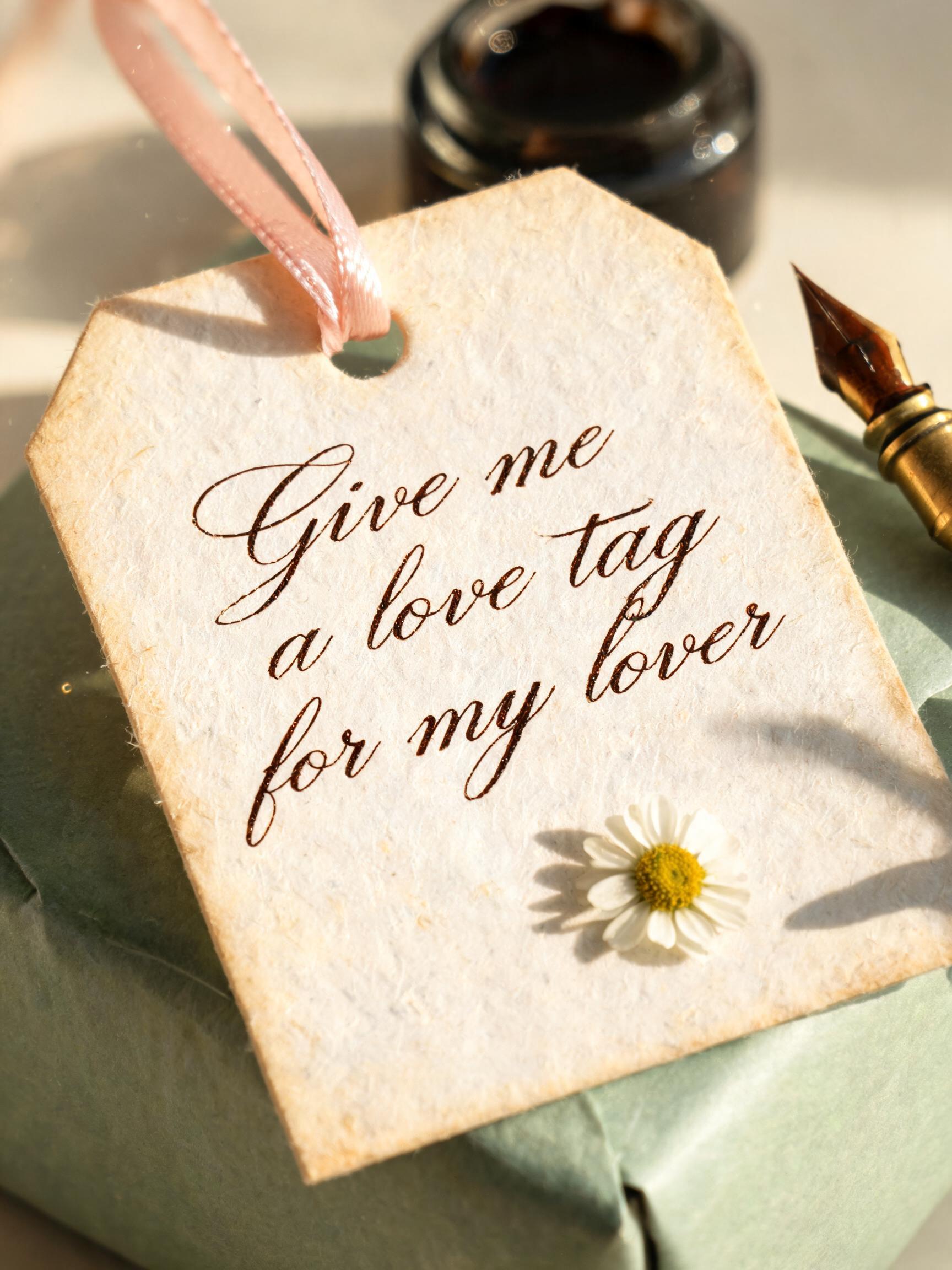 "Give me a love tag for my lover" — Handwritten Script | AI Text Effect Generator