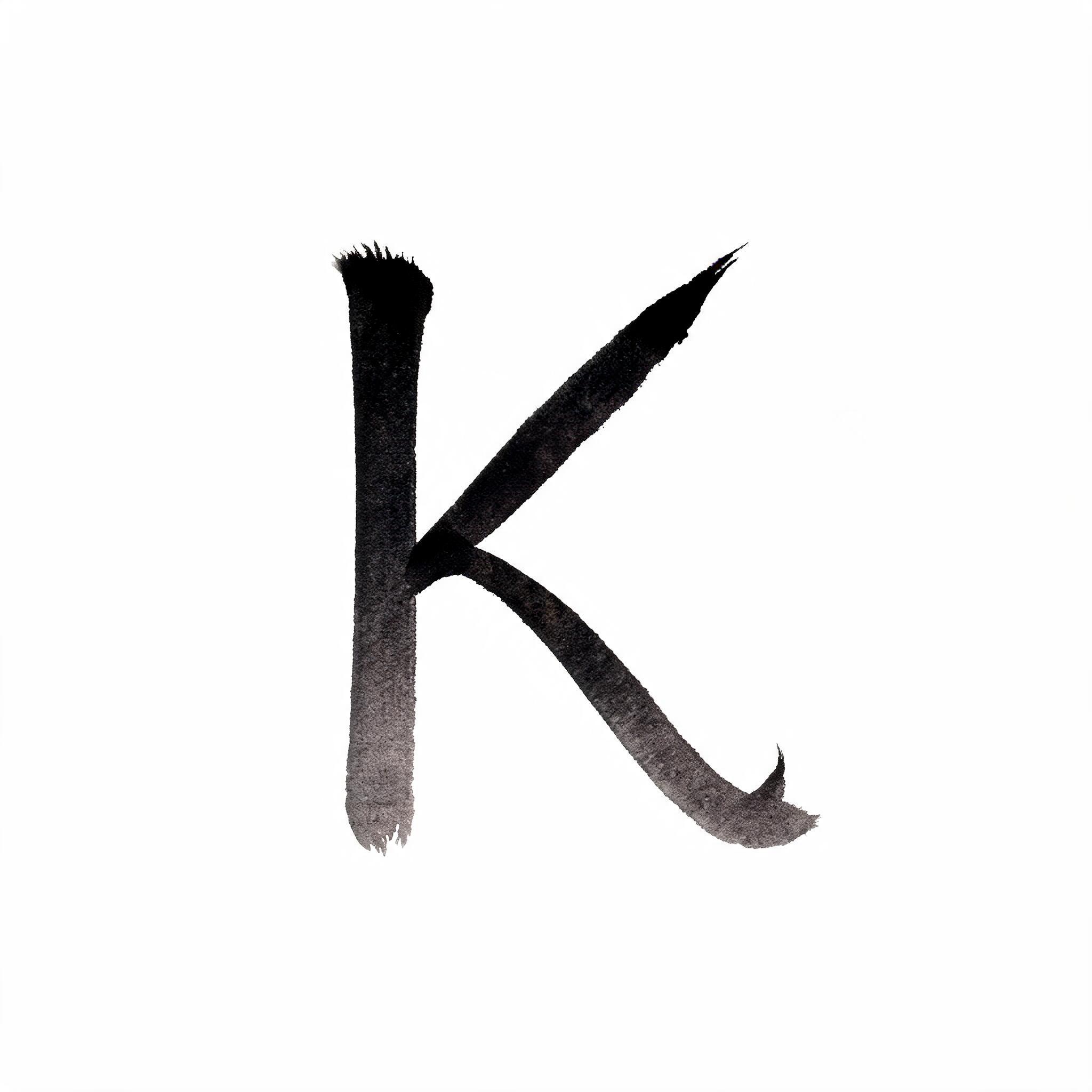 "K" — Brush Japanese Ink | AI Text Effect Generator