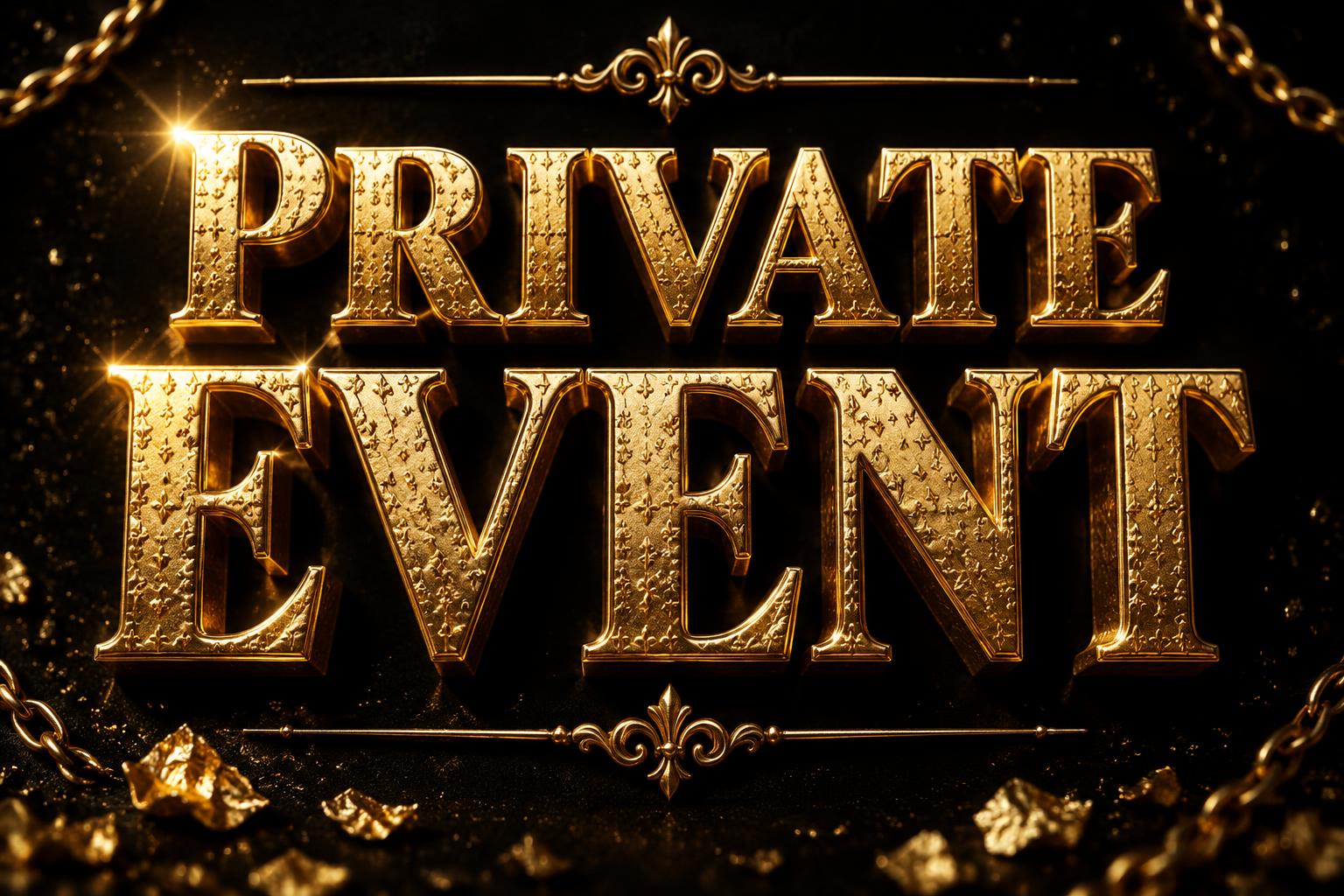 "PRIVATE EVENT" — Luxury Gold | AI Text Effect Generator