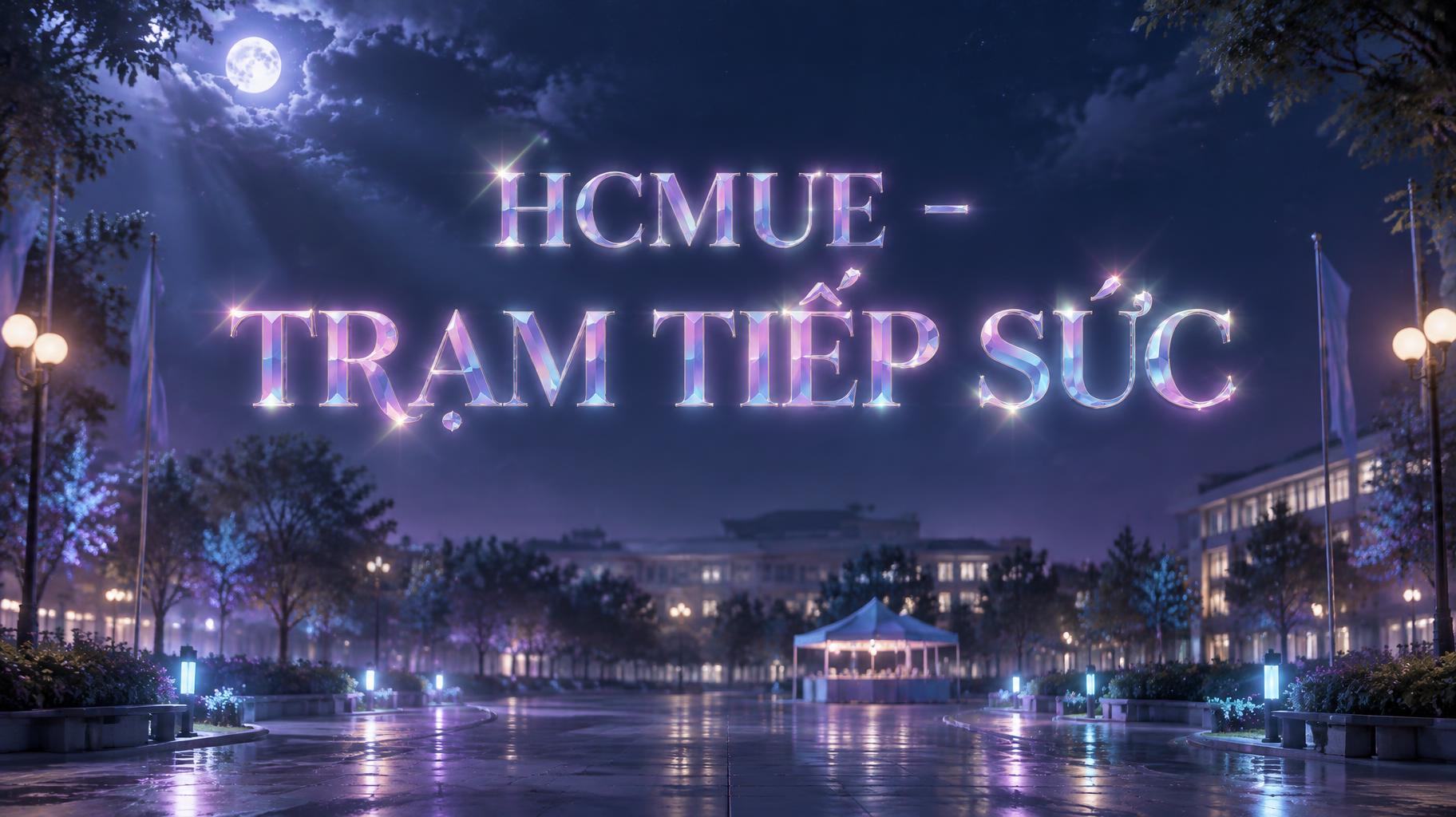 "HCMUE - TRẠM TIẾP SỨC" —  | AI Text Effect Generator
