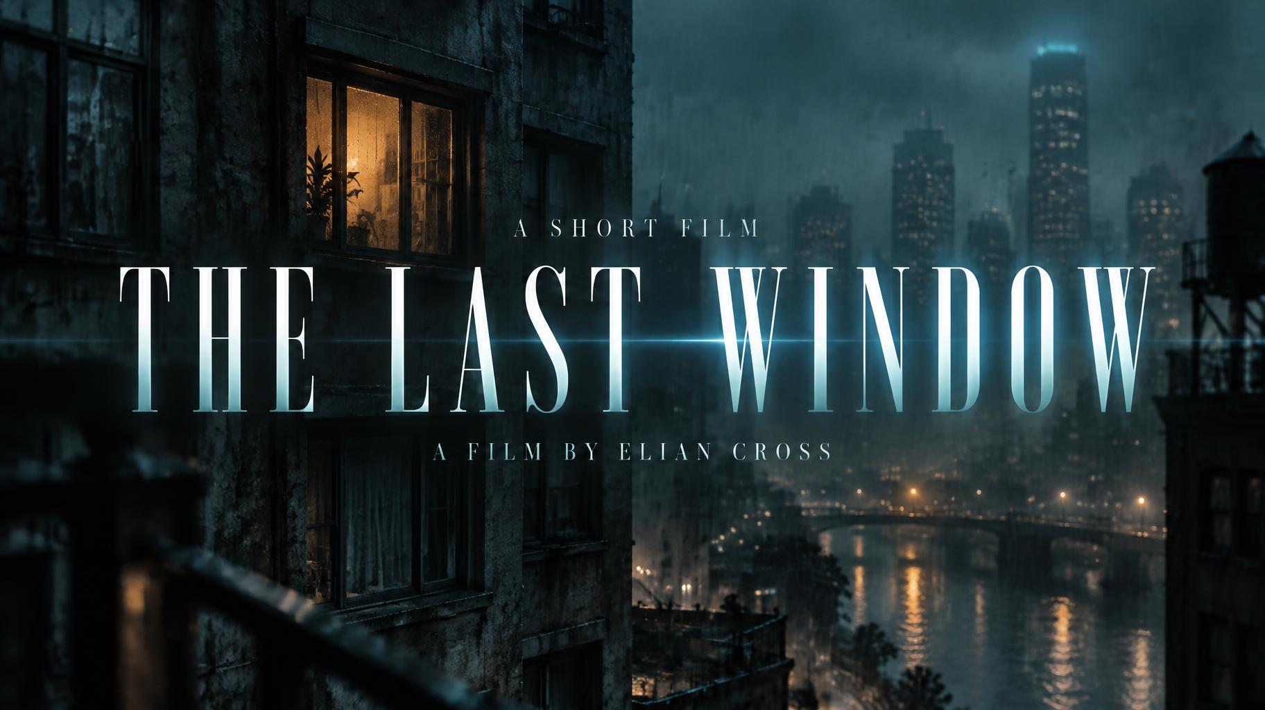 "THE LAST WINDOW
A SHORT FILM
A FILM BY ELIAN CROSS" — Cinematic Netflix | AI Text Effect Generator
