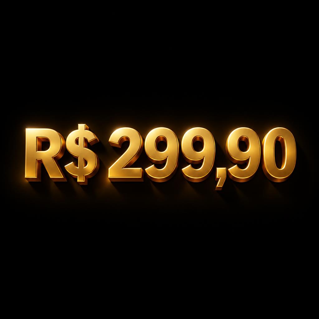 "R$ 299,90" — 3d Bold Gold | AI Text Effect Generator
