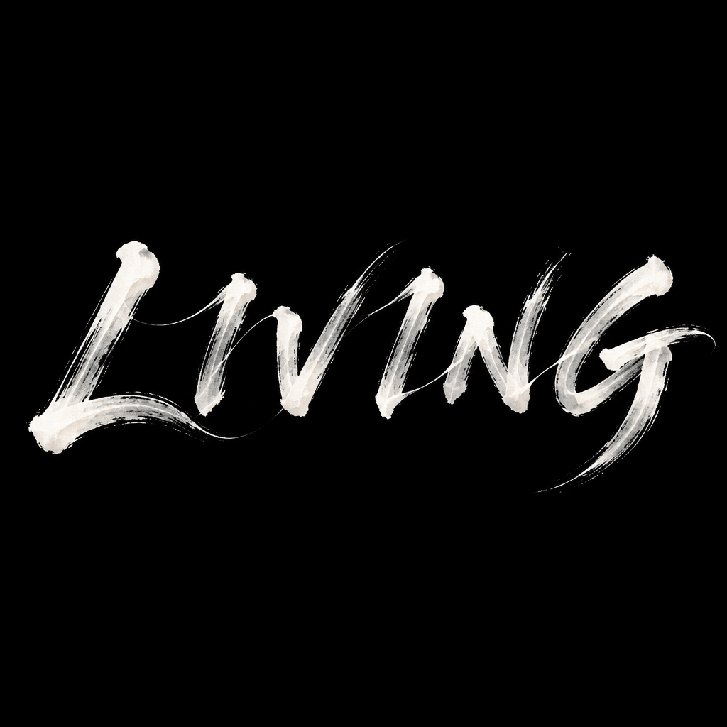 "LIVING" — Brush Chinese Ink | AI Text Effect Generator