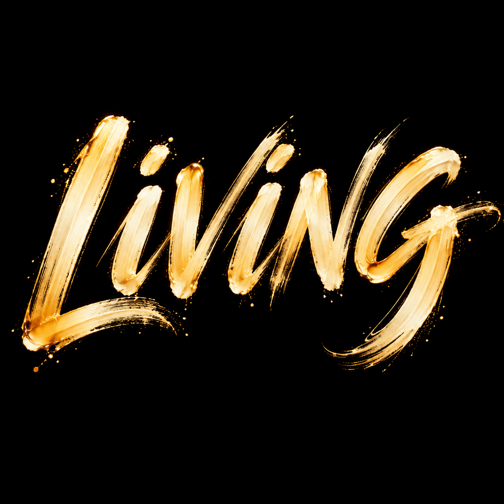"LIVING" — Brush Stroke | AI Text Effect Generator