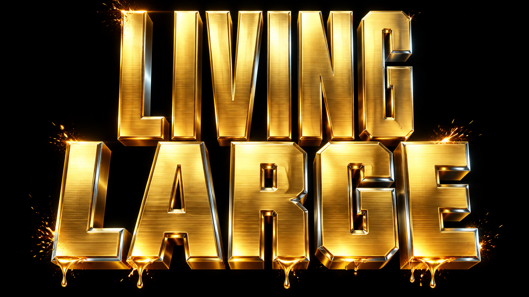 "LIVING LARGE" — Metallic | AI Text Effect Generator