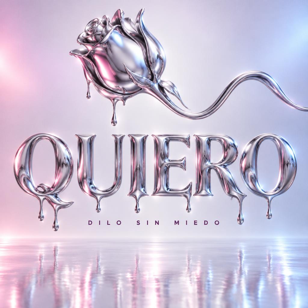 "QUIERO
DILO SIN MIEDO" — Y2k Liquid text effect