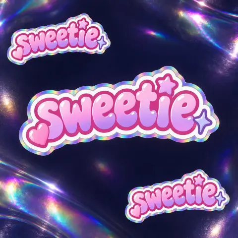 "sweetie
sweetie
sweetie" — Y2k text effect