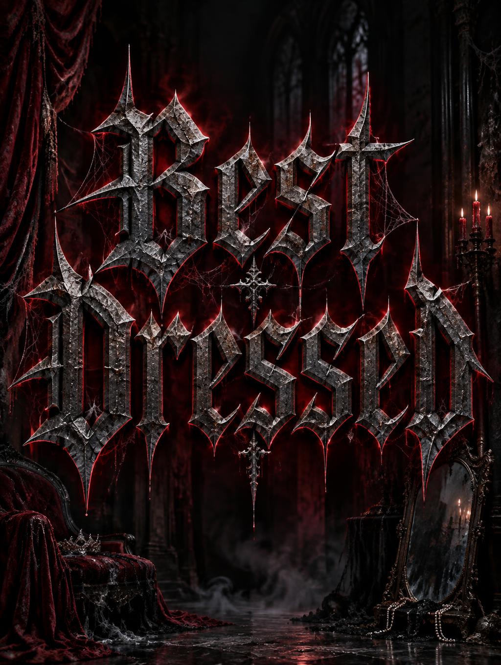 "Best Dressed" — Gothic Dark text effect