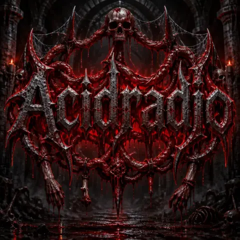 "Acidradio" — Gothic Dark text effect