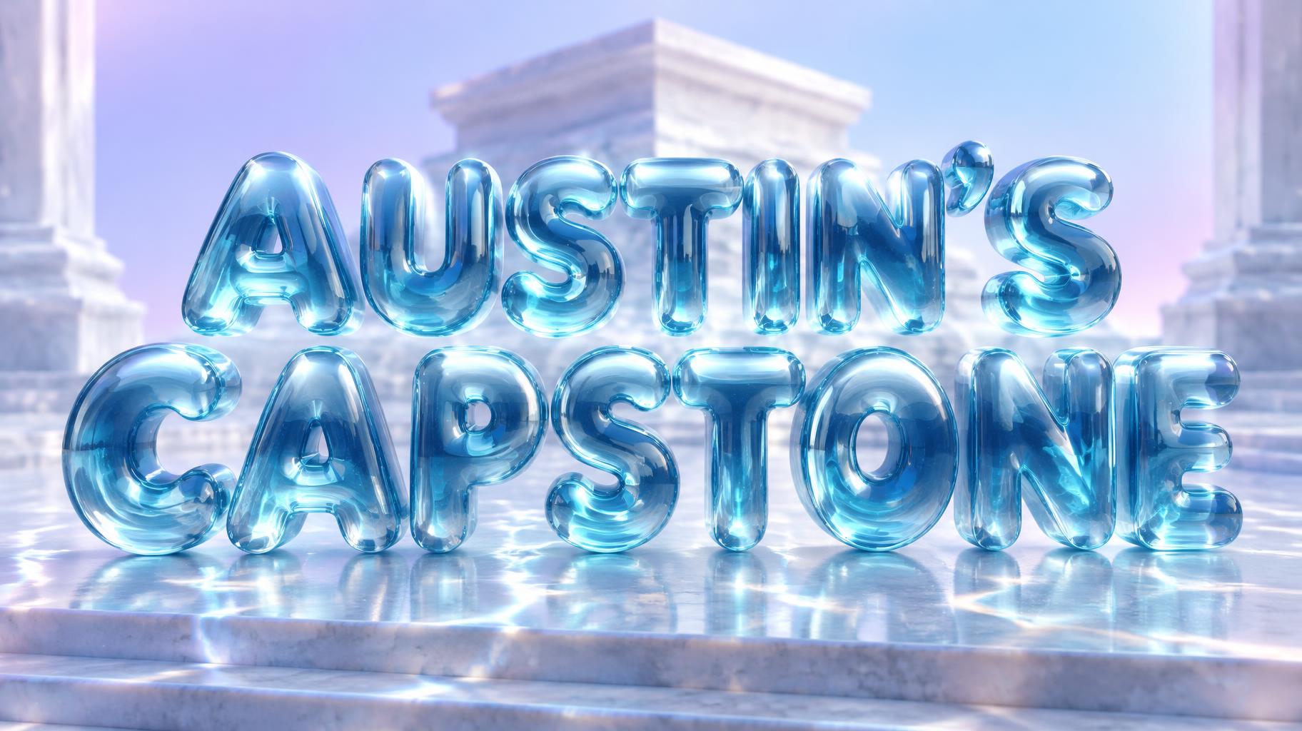 "AUSTIN'S CAPSTONE" — Glass Liquid | AI Text Effect Generator