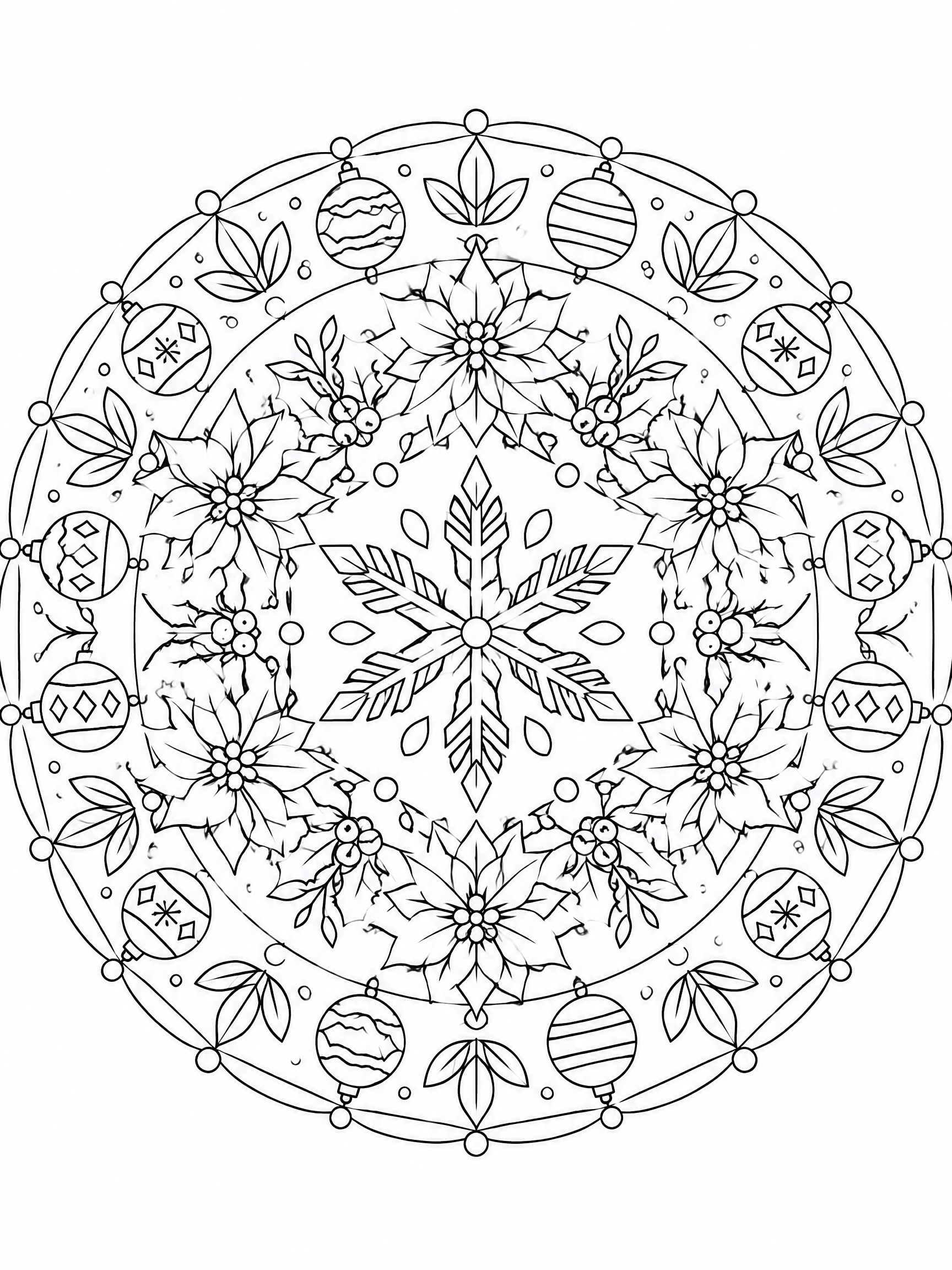 "" — Fine-Line Holiday Mandala | AI Text Effect Generator