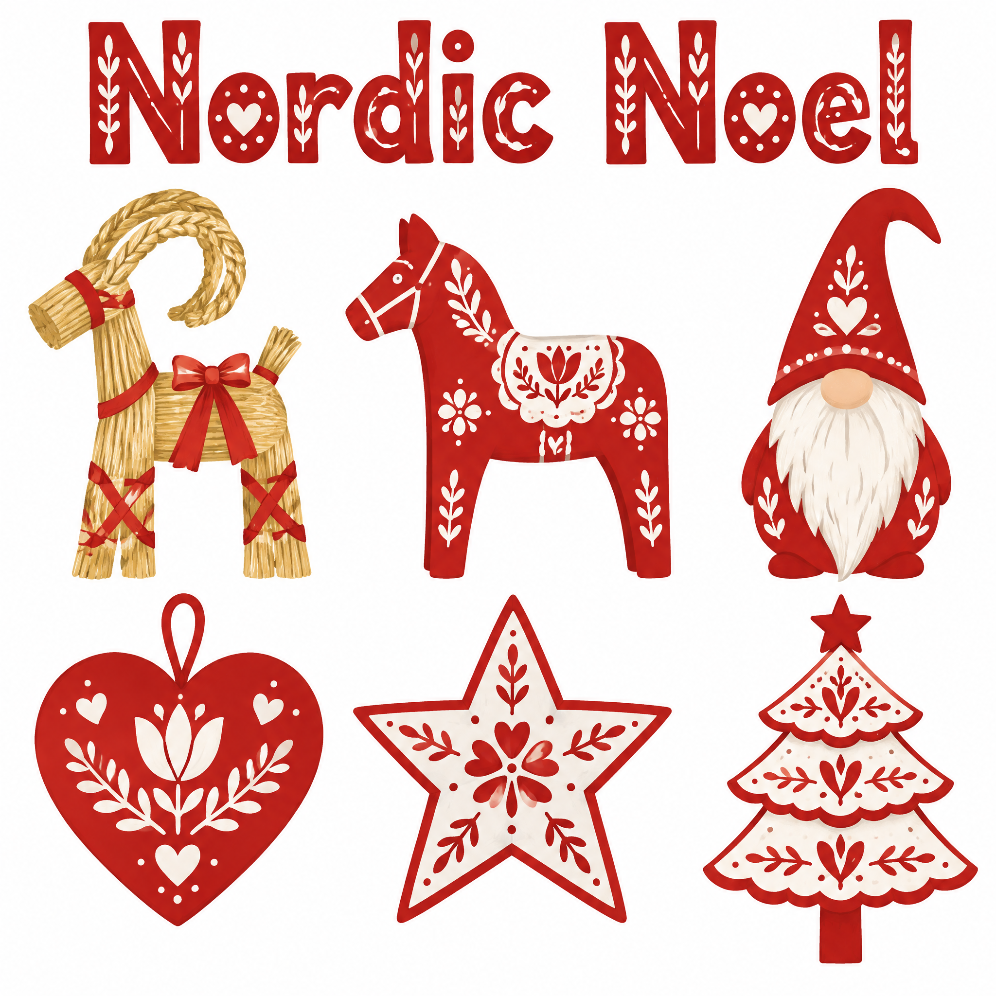 "Nordic Noel" — Scandinavian Folk Print | AI Text Effect Generator