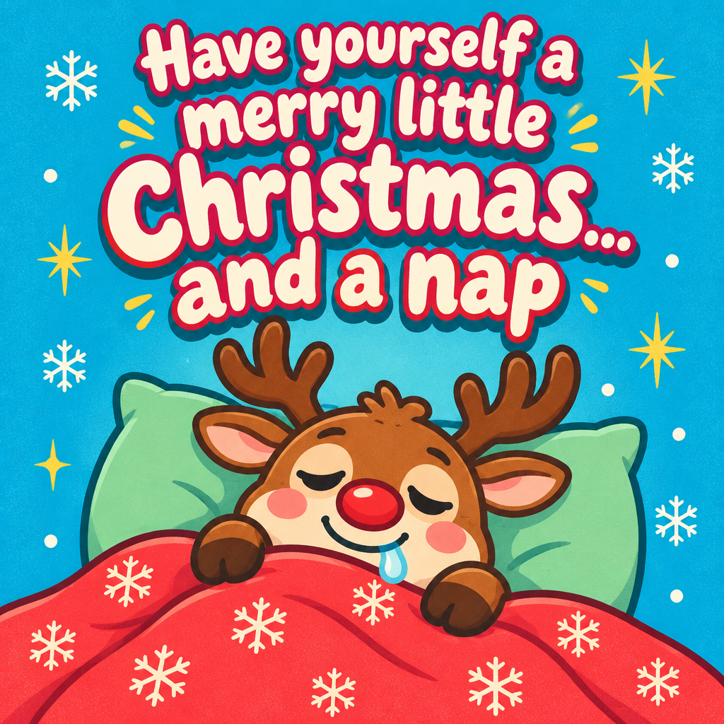 "Have yourself a merry little Christmas… and a nap" — Cheery Cartoon Christmas | AI Text Effect Generator