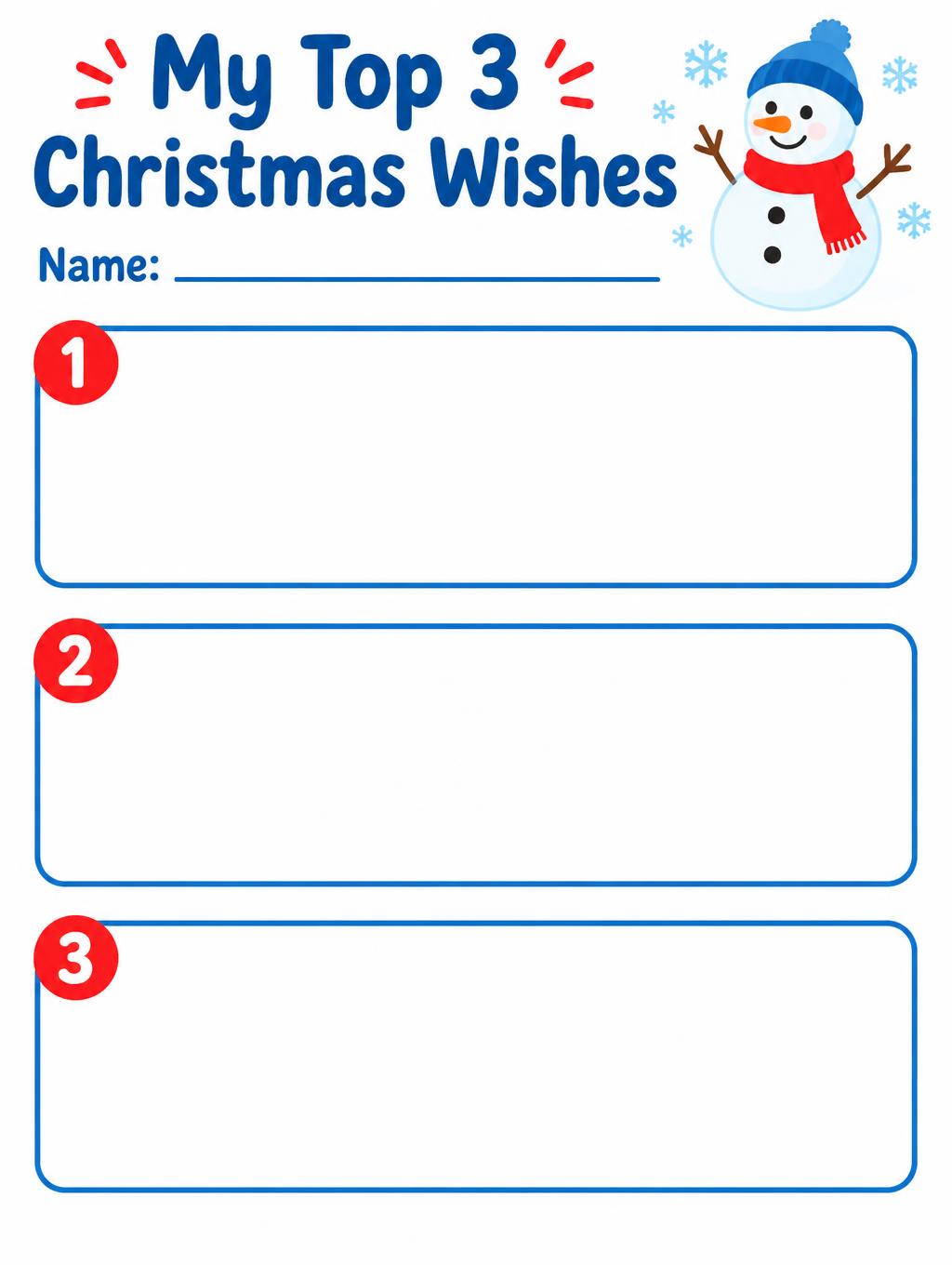 "My Top 3 Christmas Wishes
Name: ____
1
2
3" — Cheerful Paper Christmas | AI Text Effect Generator