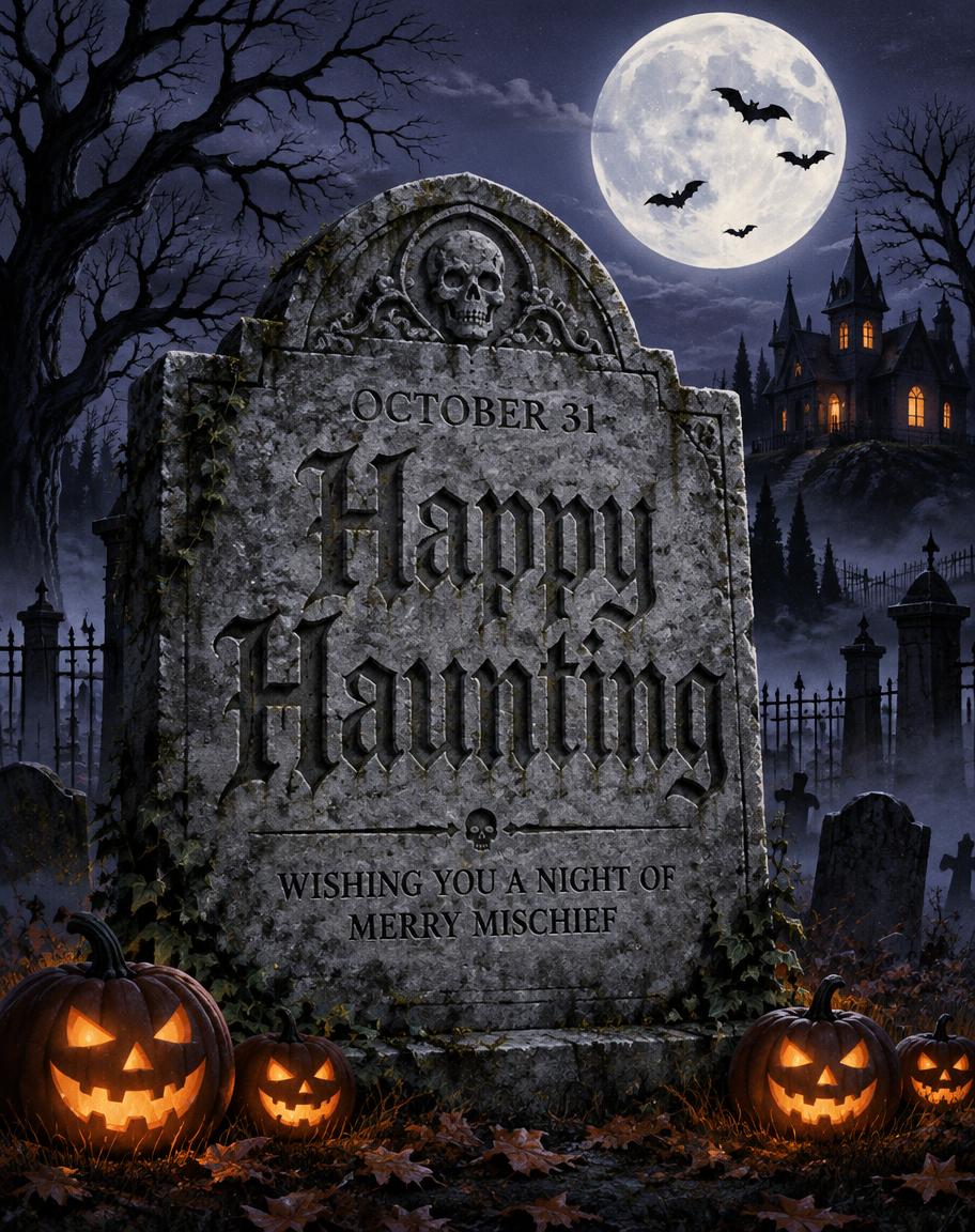 Happy Haunting
OCTOBER 31
WISHING YOU A NIGHT OF MERRY MISCHIEF