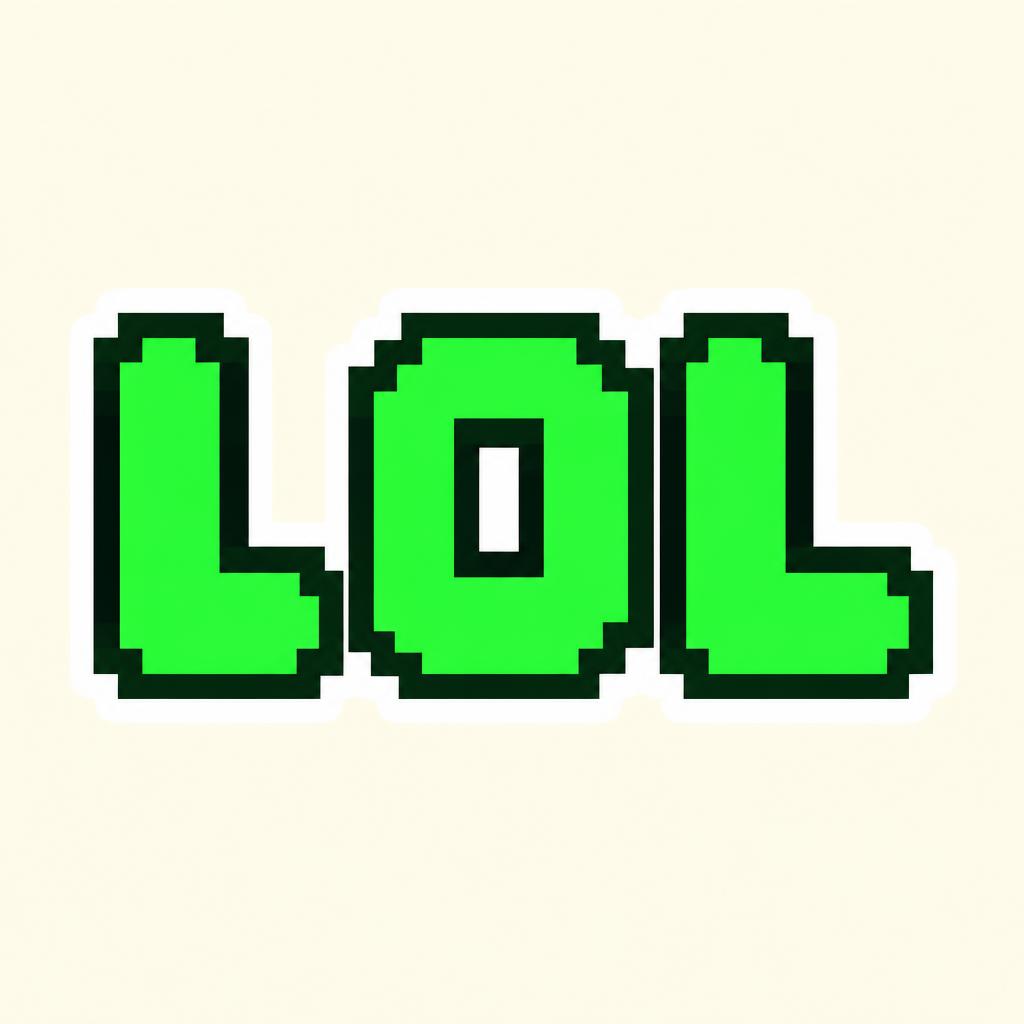 "LOL" — Pixel Sticker | AI Text Effect Generator