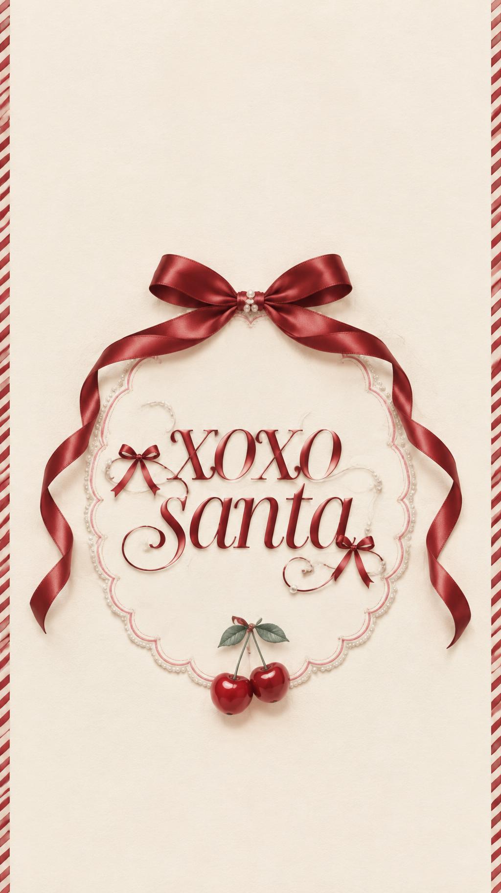 "xoxo santa" — Coquette Christmas | AI Text Effect Generator