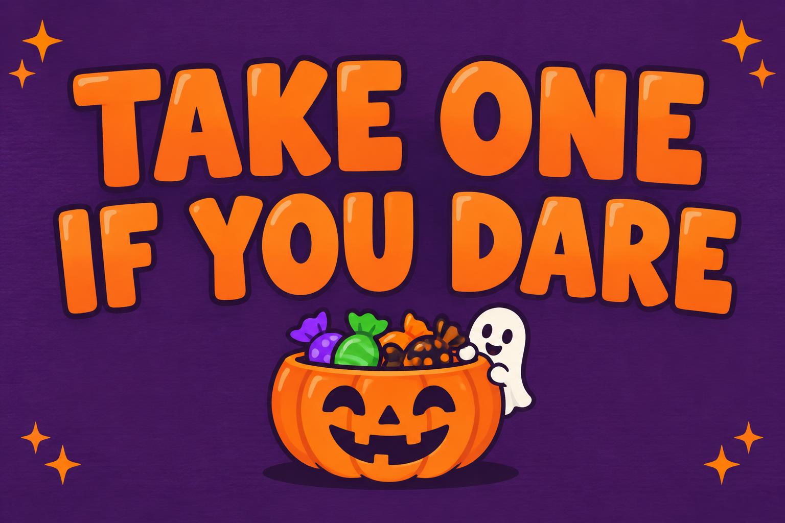 "TAKE ONE IF YOU DARE" — Porchlight Halloween | AI Text Effect Generator
