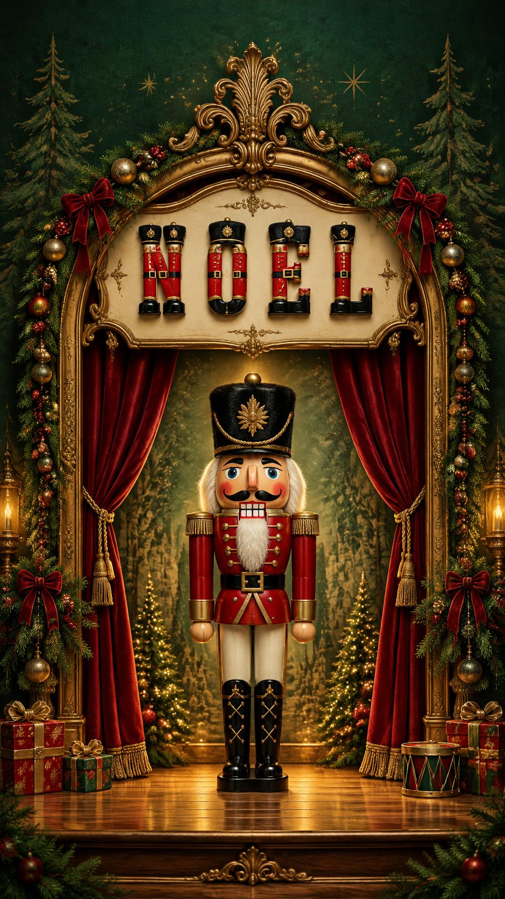 "NOEL" — Nutcracker | AI Text Effect Generator