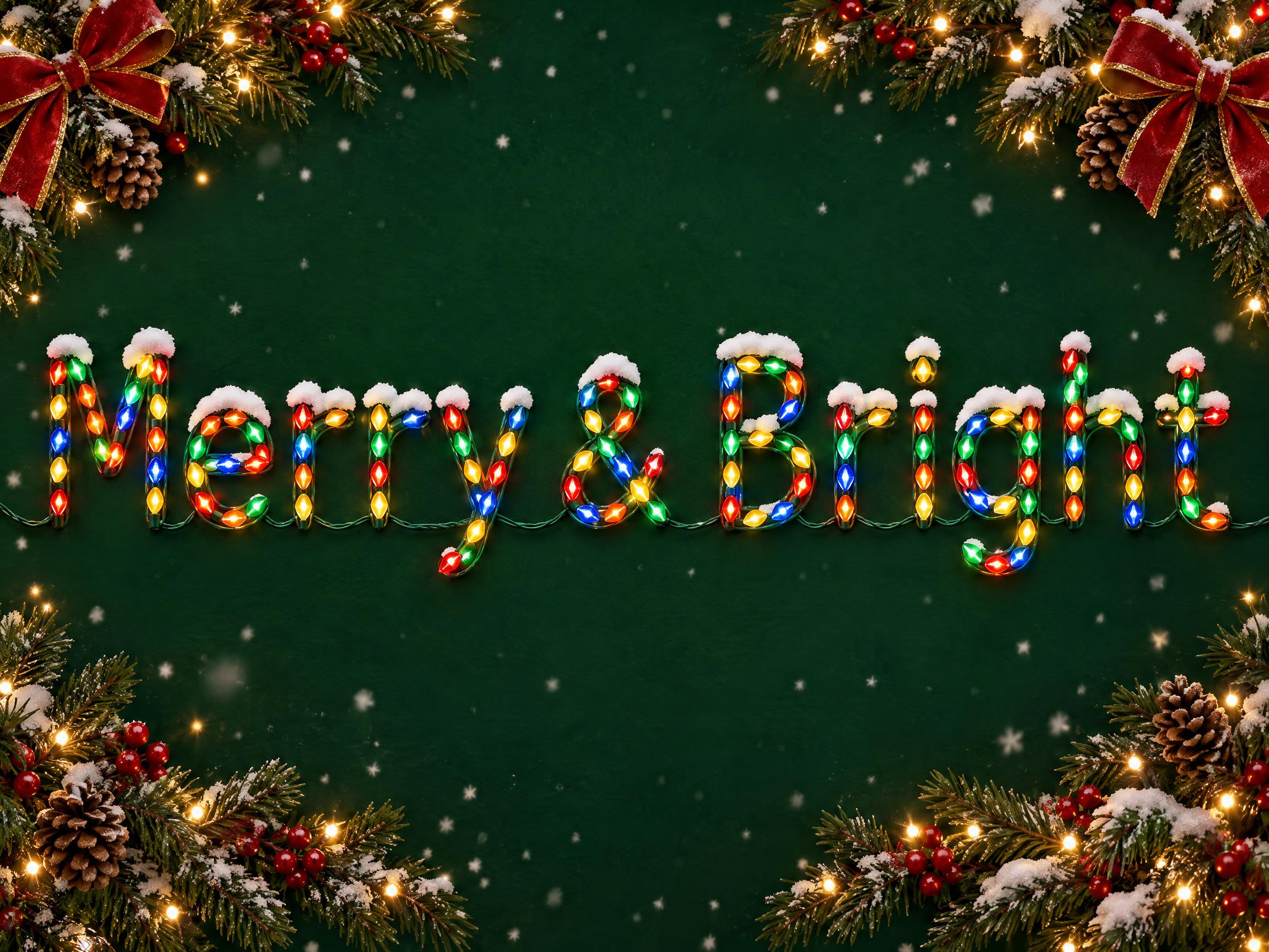 "Merry & Bright" — Christmas | AI Text Effect Generator
